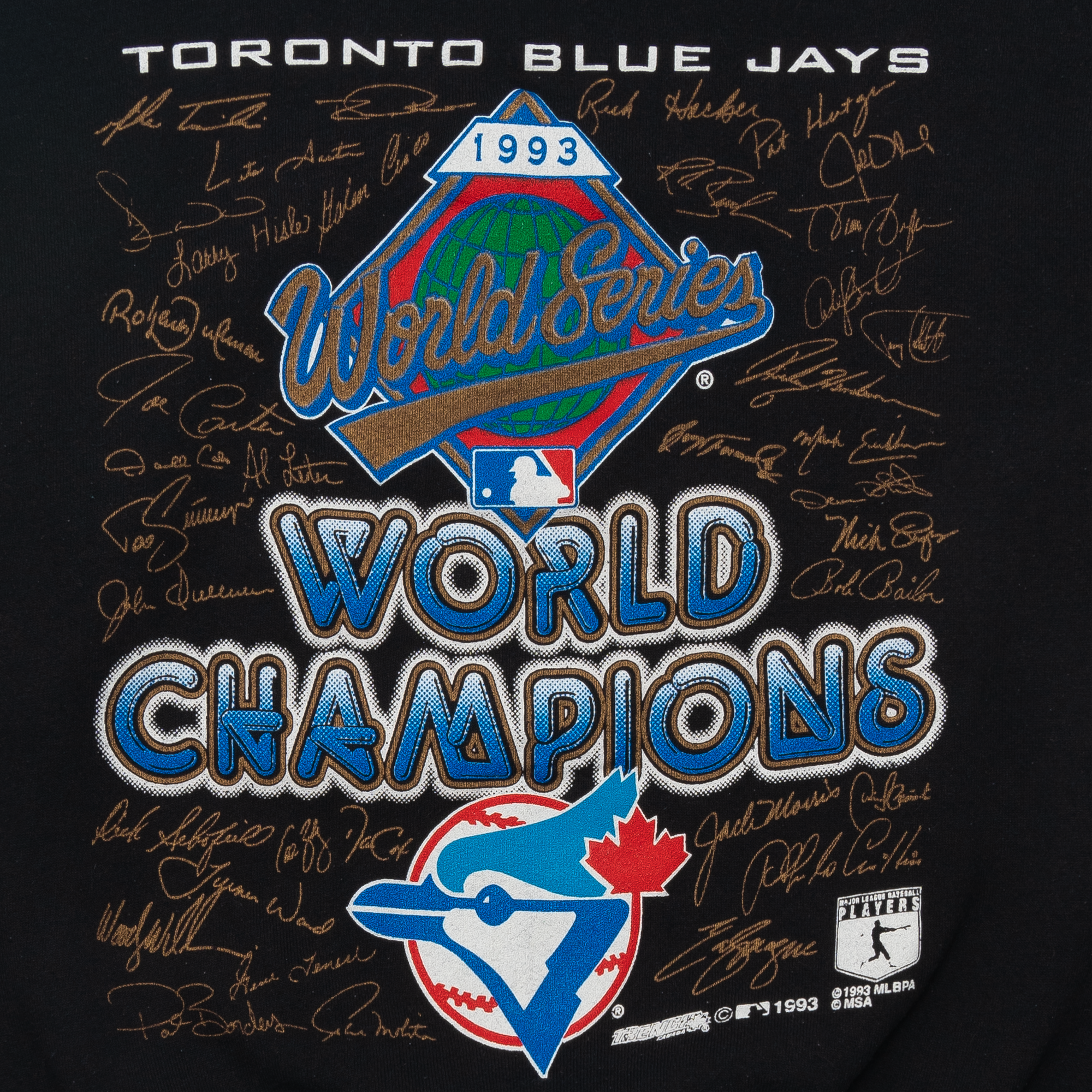 Toronto Blue Jays World Champions Autographed 1993 MLB Crewneck Black-PLUS
