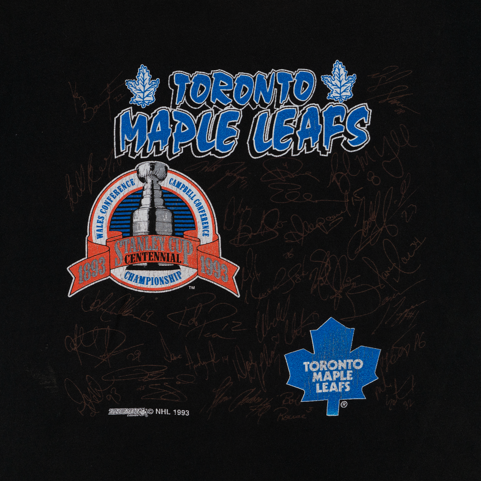 Toronto Maple Leafs 1993 Wales Conference Champions Tee Black-PLUS