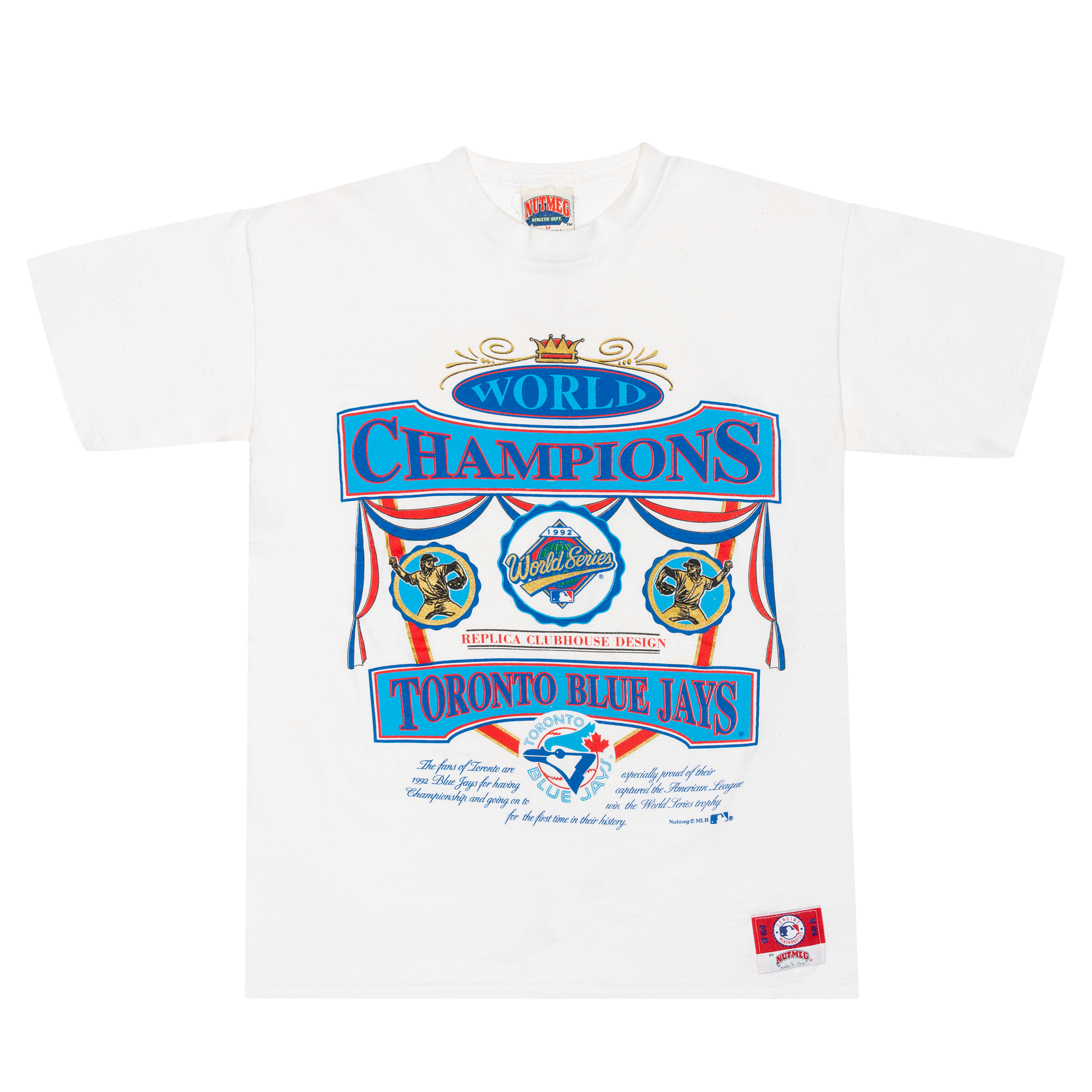 Toronto Blue Jays Clubhouse Design Nutmeg 1992 MLB Tee White-PLUS