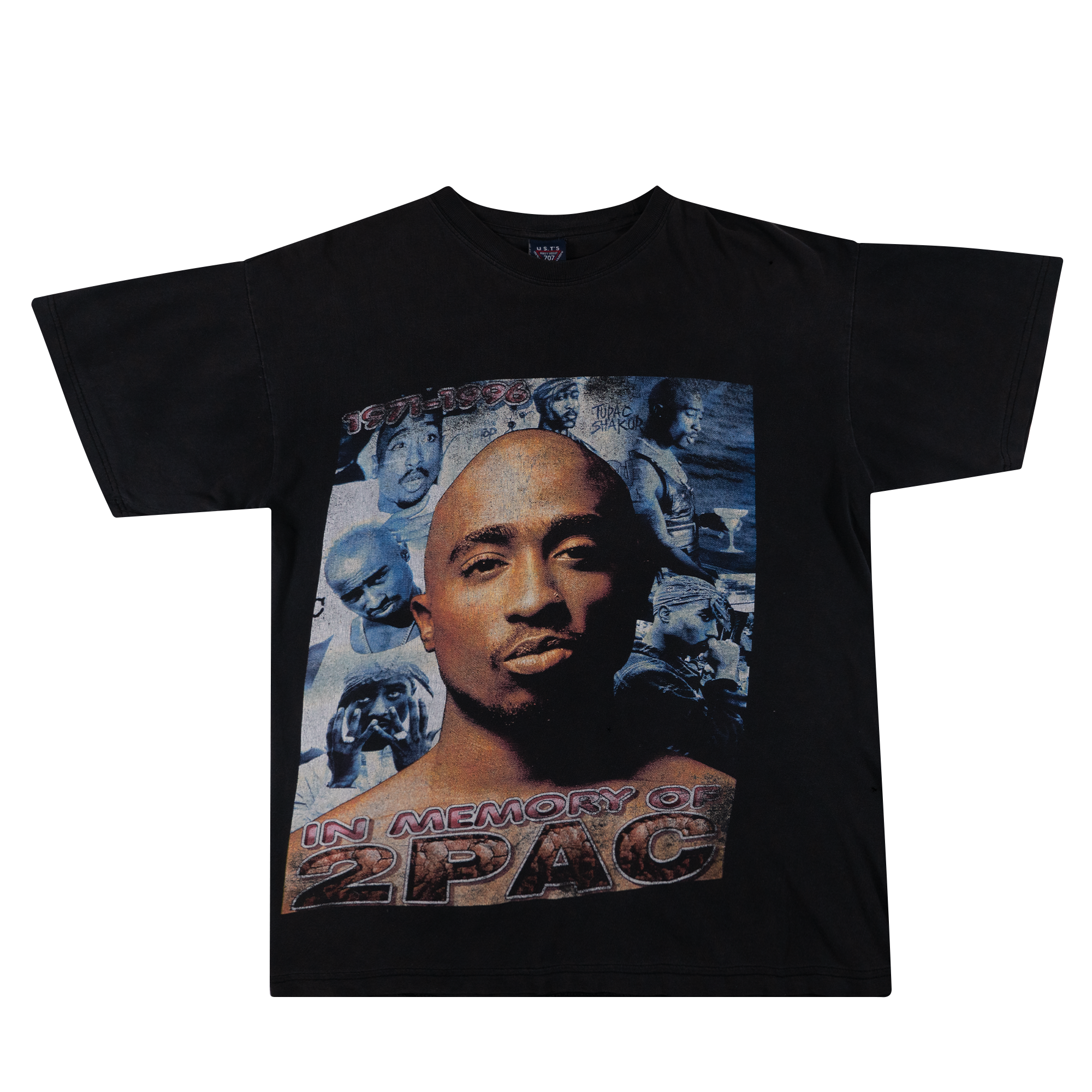 Tupac "In Memory of 2Pac" Rap Tee Black-PLUS