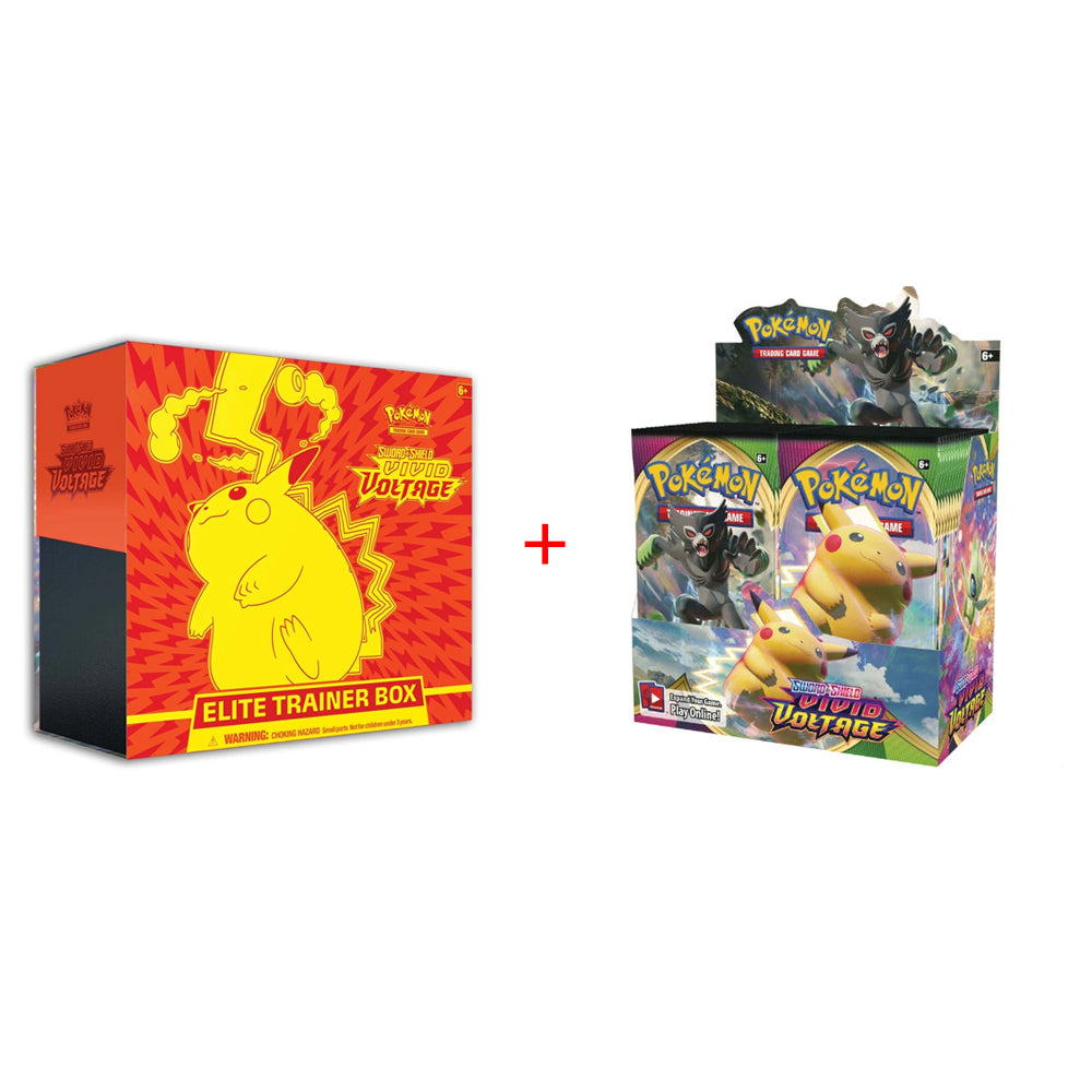 Pokemon Vivid Voltage Booster Box + Vivid Voltage Elite Trainer Box Bundle-PLUS