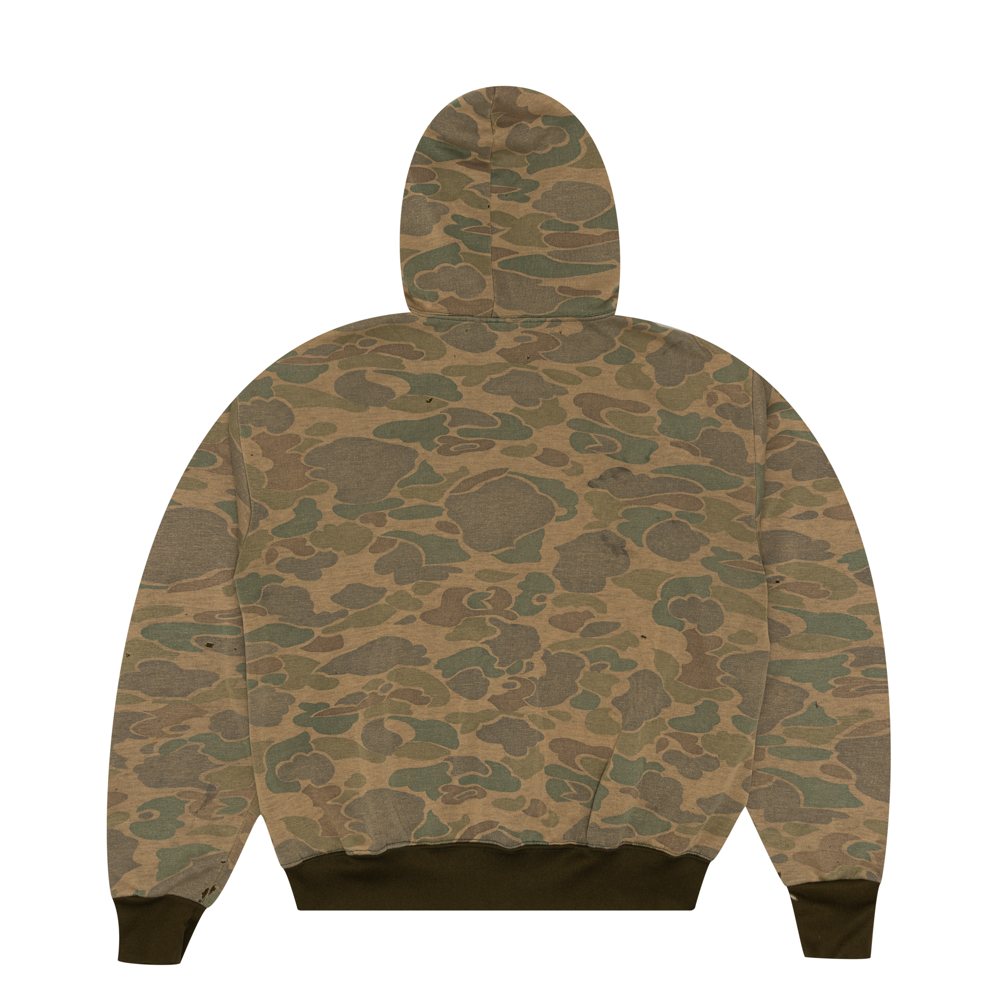 Ace Sportswear Faded Camouflage Thermal Hoodie Green-PLUS