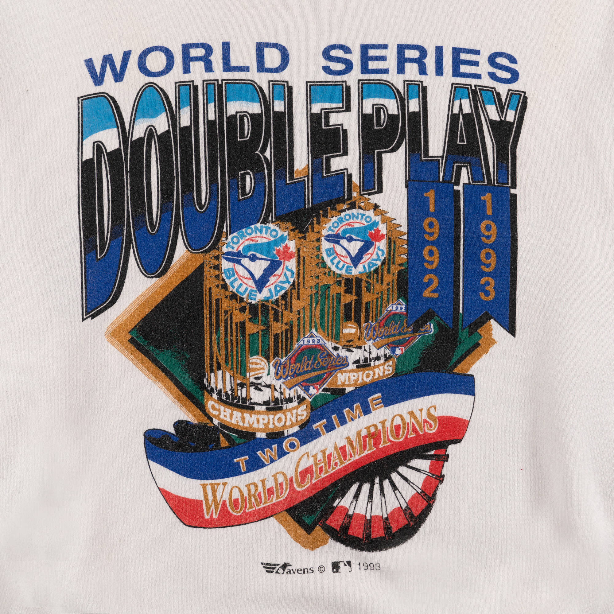 Toronto Blue Jays World Series "Double Play" 1993 MLB Crewneck White-PLUS