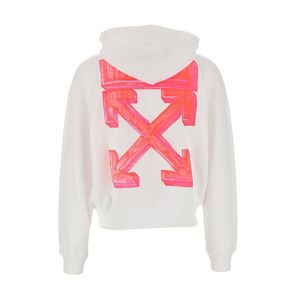 Off-White Marker Over Hoodie White/Red-PLUS