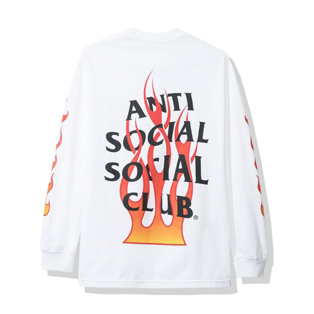 Anti Social Social Club Firebird Long Sleeve Tee White-PLUS