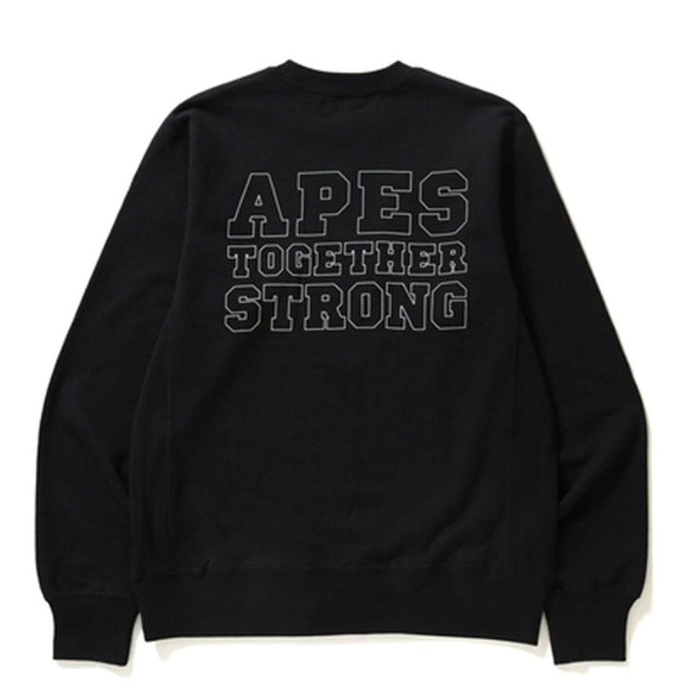 BAPE College Crewneck Black/White-PLUS