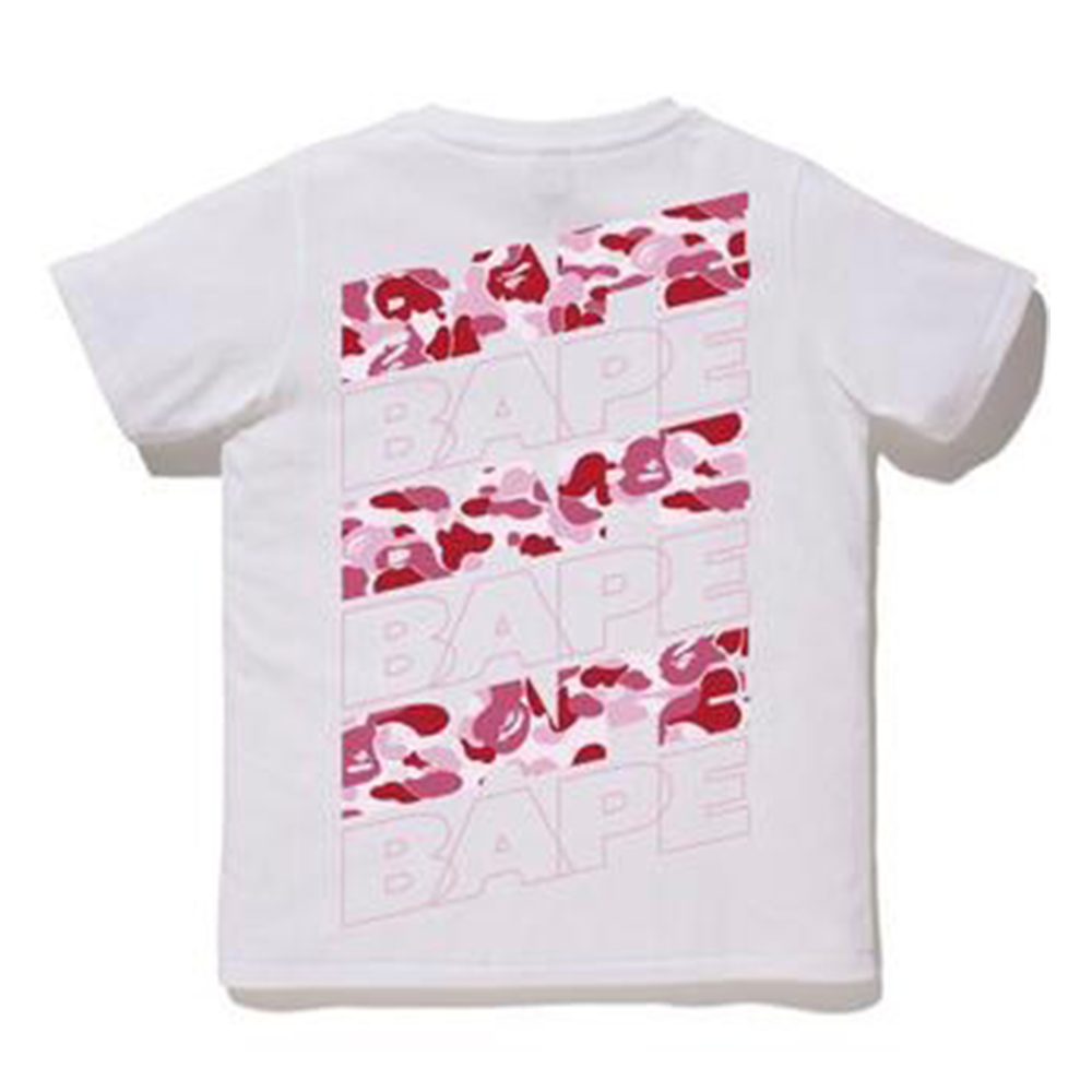 BAPE ABC Camo Logo Tee (Ladies) White/Pink-PLUS