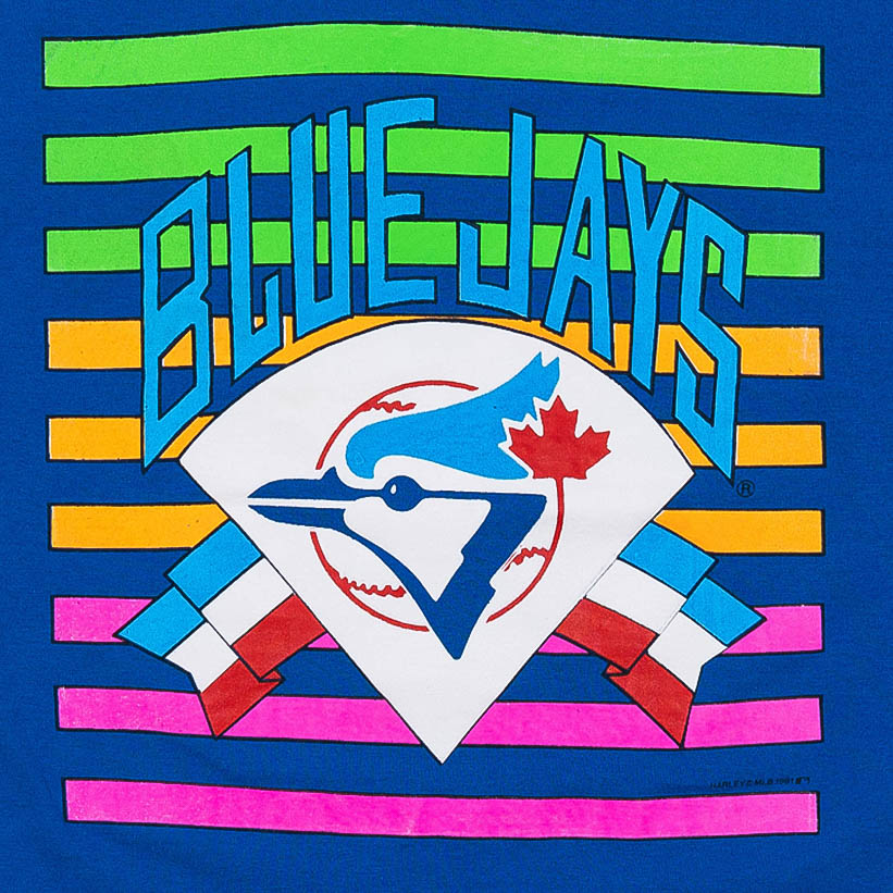 Toronto Blue Jays Striped Graphic 1991 MLB Tee Blue-PLUS