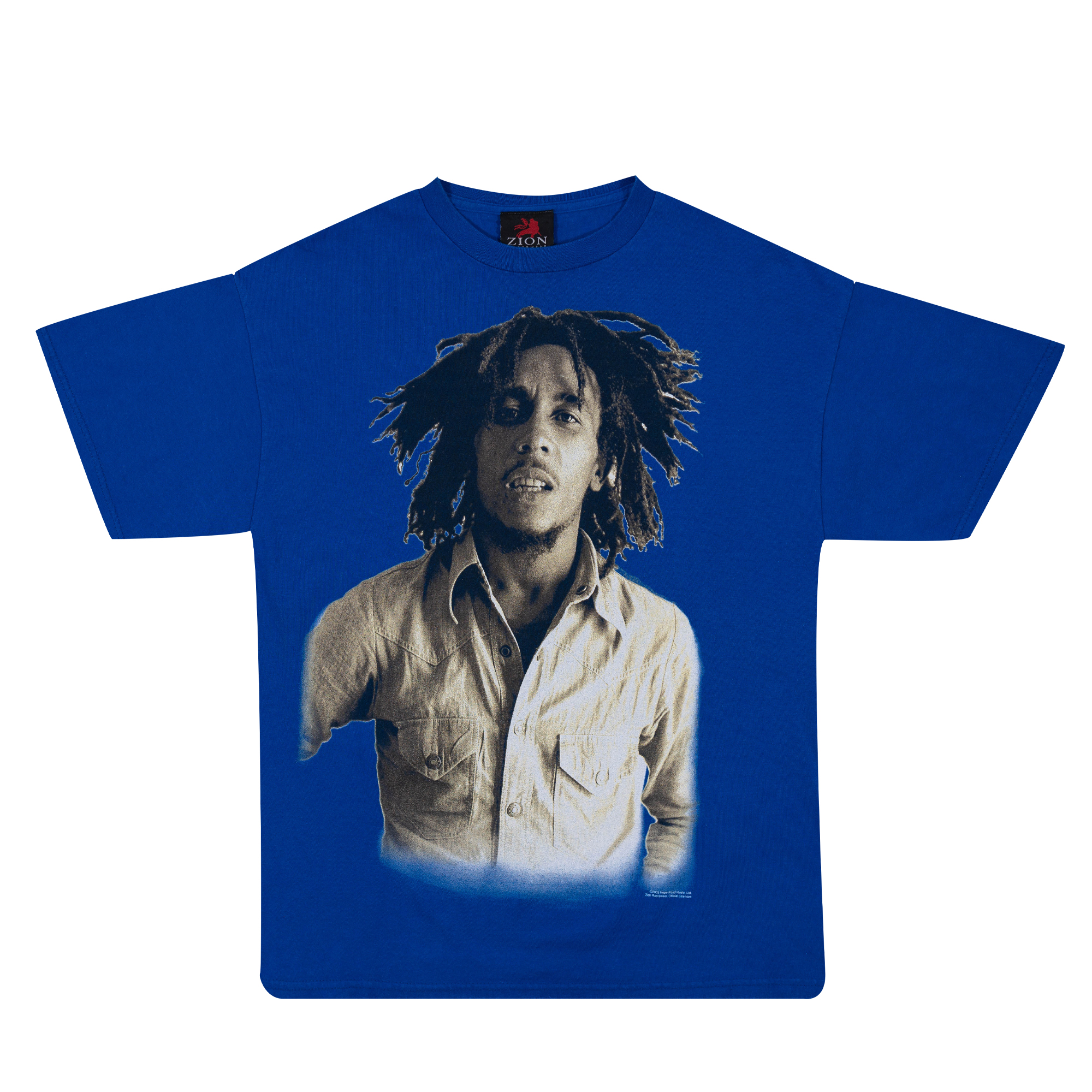 Bob Marley Solo Big Face Music Tee Blue-PLUS