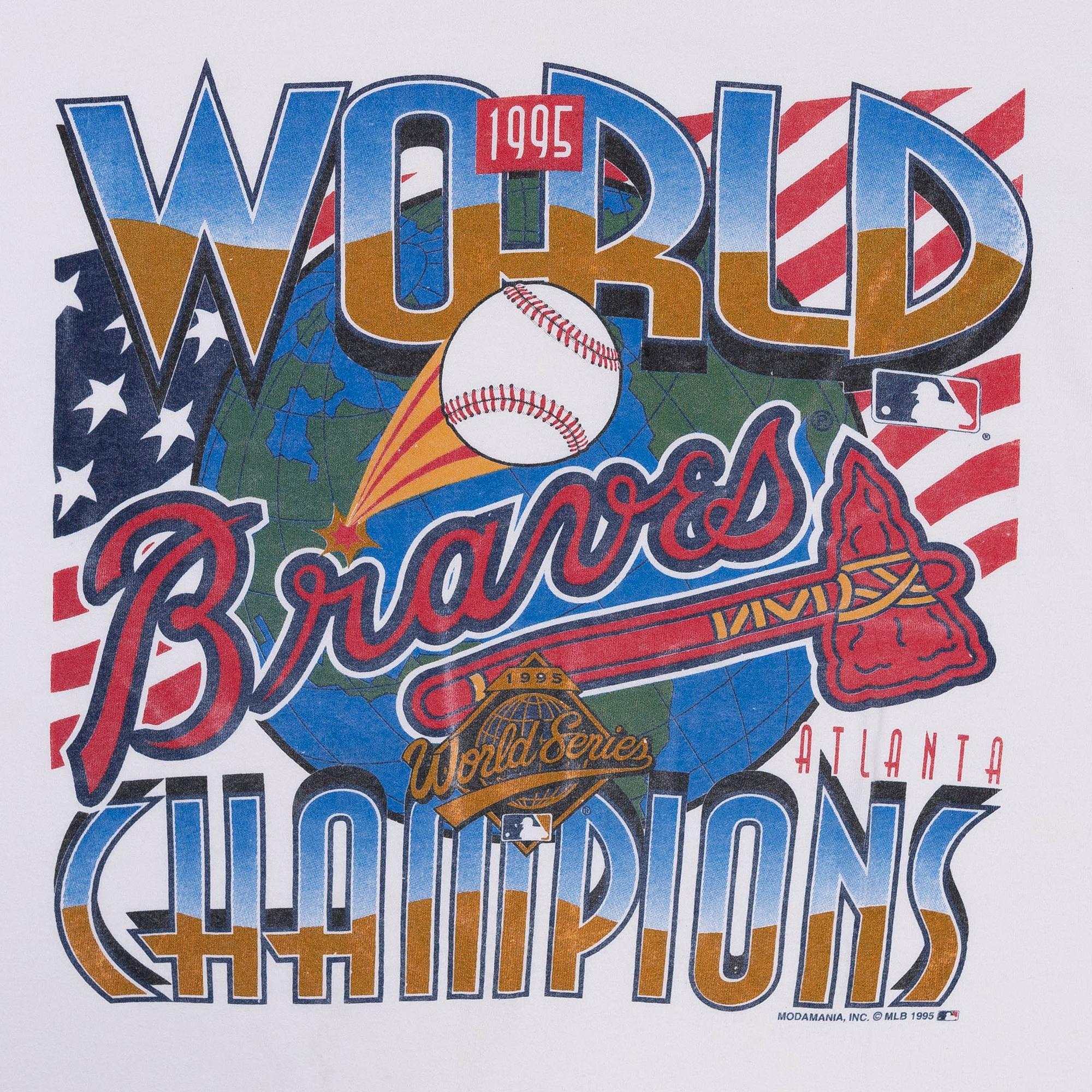 Atlanta Braves World Series Champions 1995 MLB Tee White-PLUS