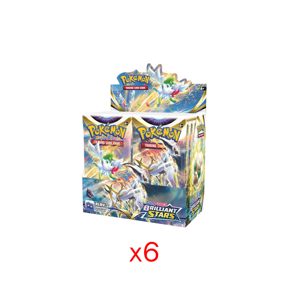 Pokemon Sword and Shield - Brilliant Stars Booster Box (Sealed Case of 6)-PLUS