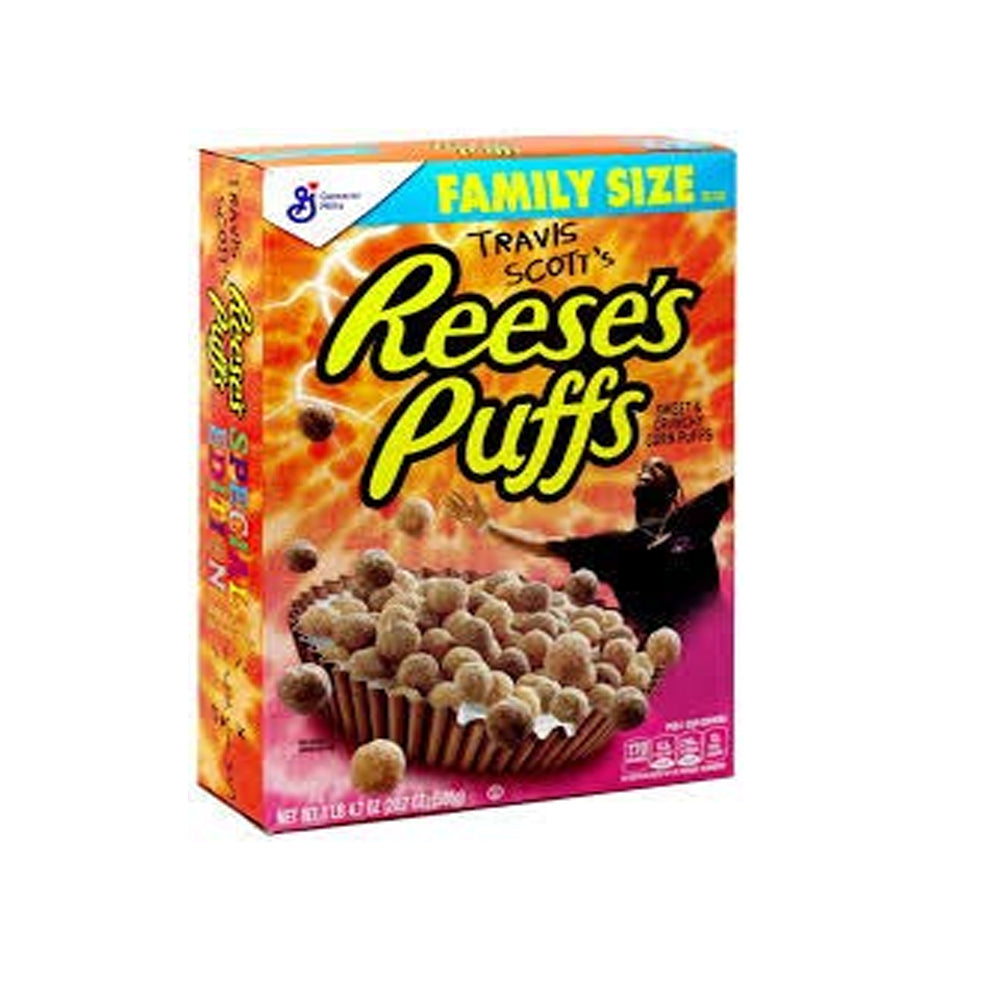 Travis Scott's Reese's Puffs Family Size Cereal Box-PLUS