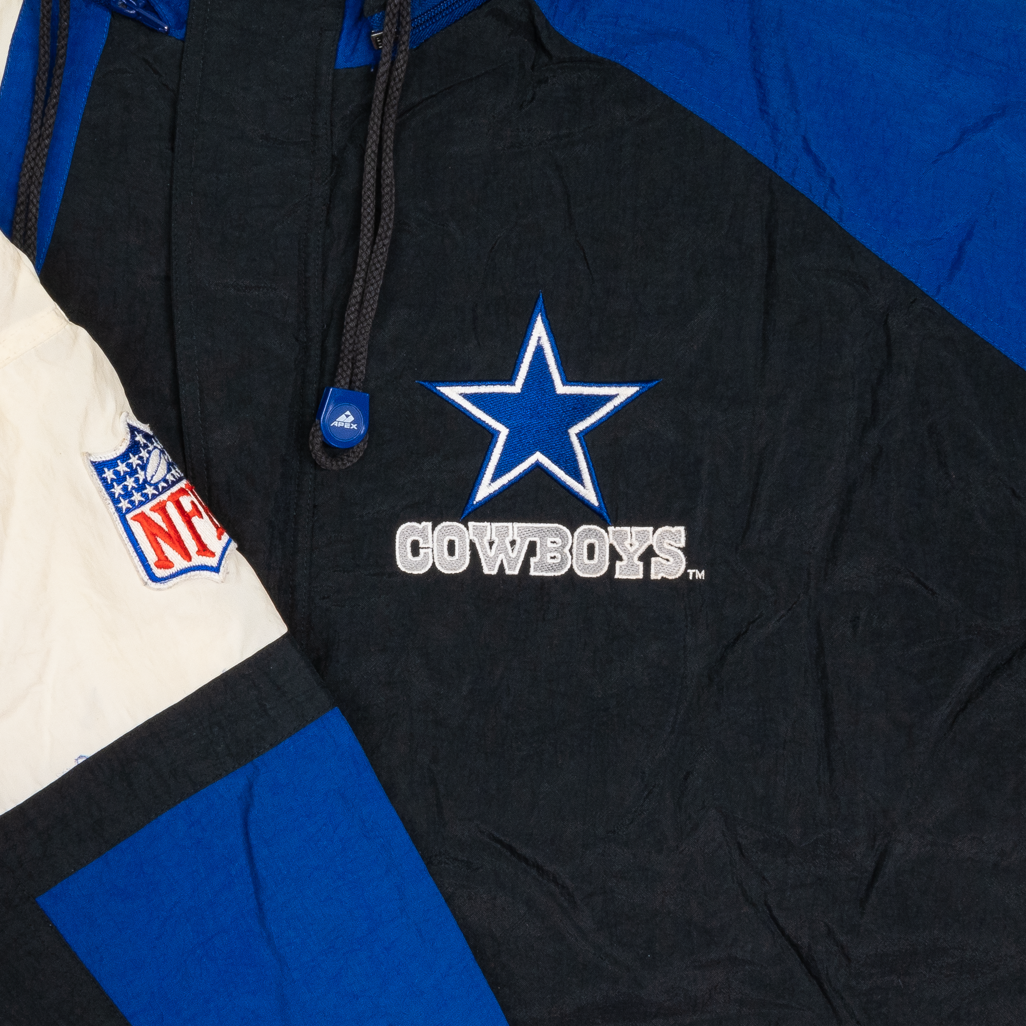 Dallas Cowboys Apex One 90s NFL Hooded Jacket Black/Blue-PLUS