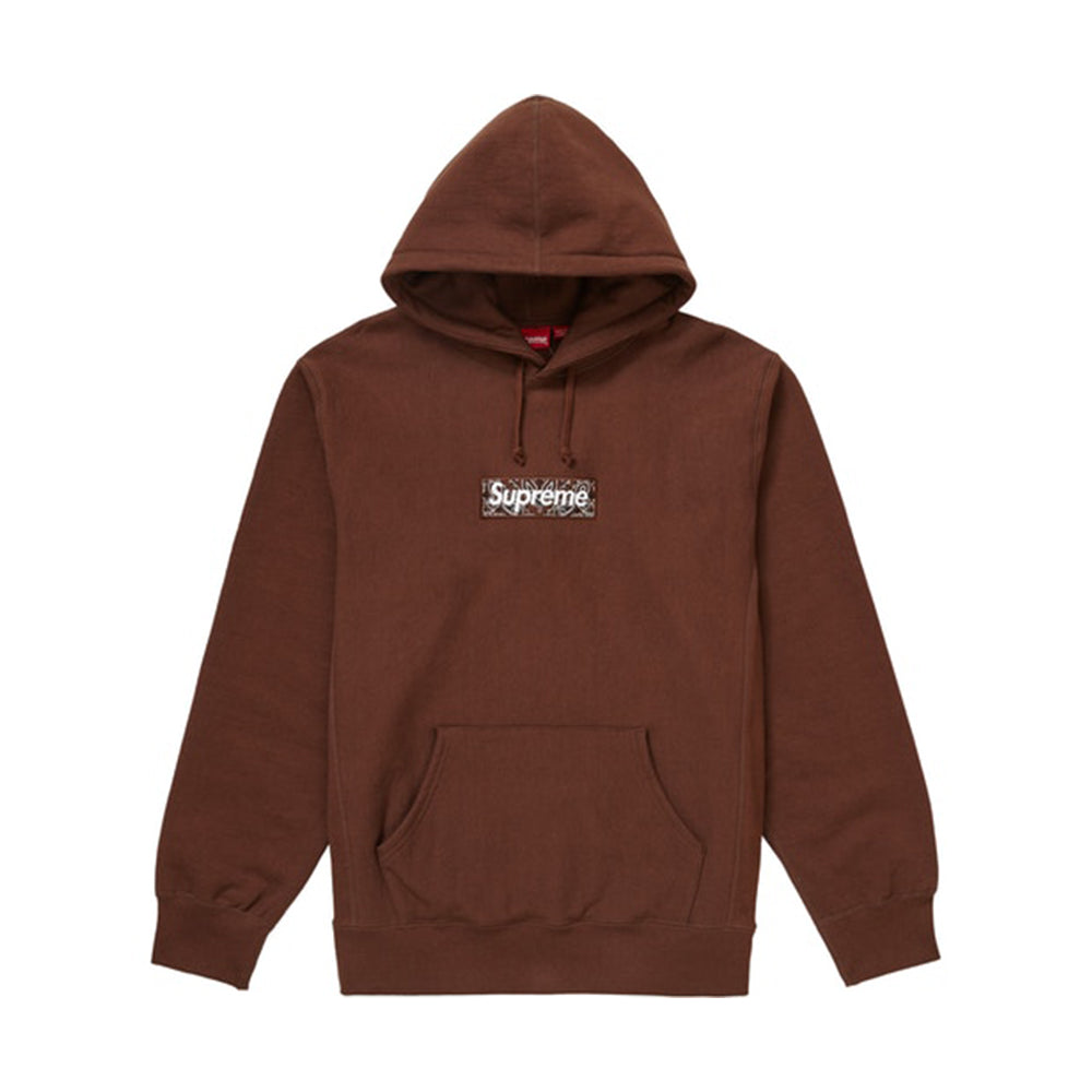 Supreme Bandana Box Logo Hooded Sweatshirt Dark Brown-PLUS