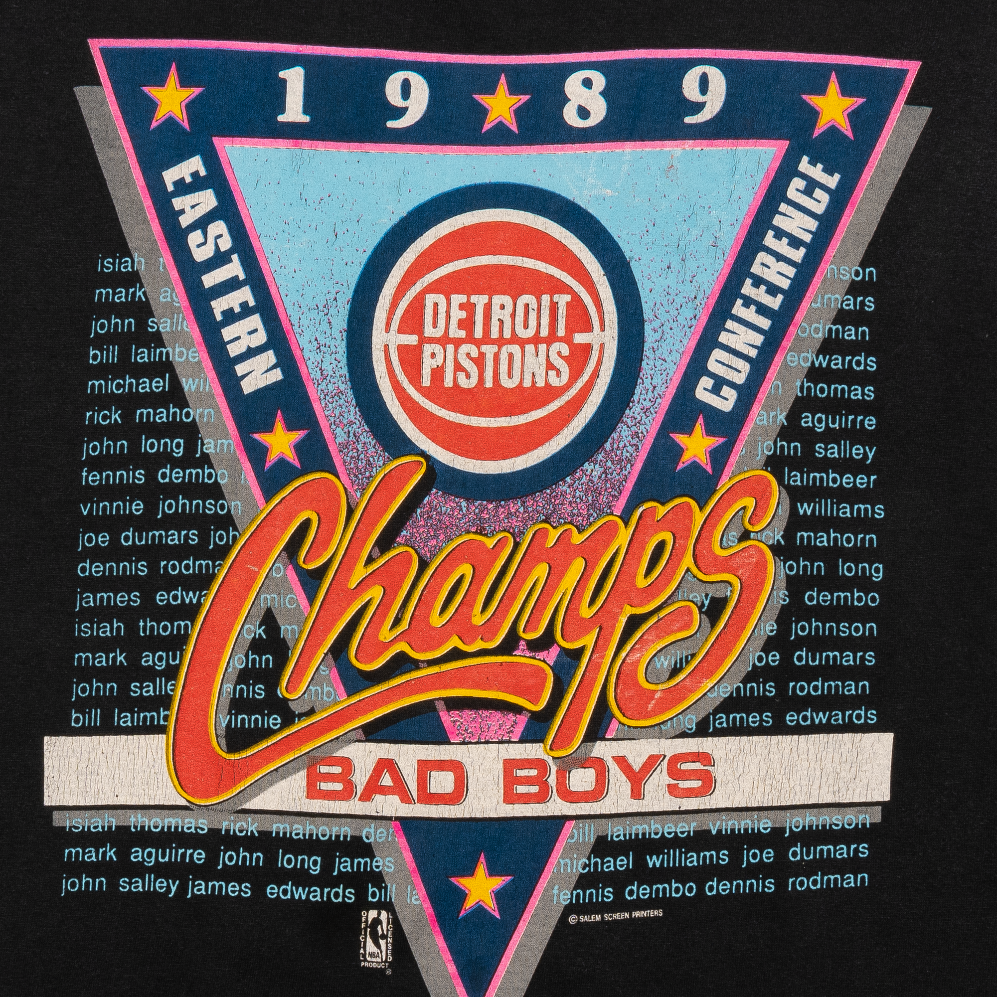 Detroit Pistons 1989 "Bad Boys" Eastern Champs Tee Black-PLUS