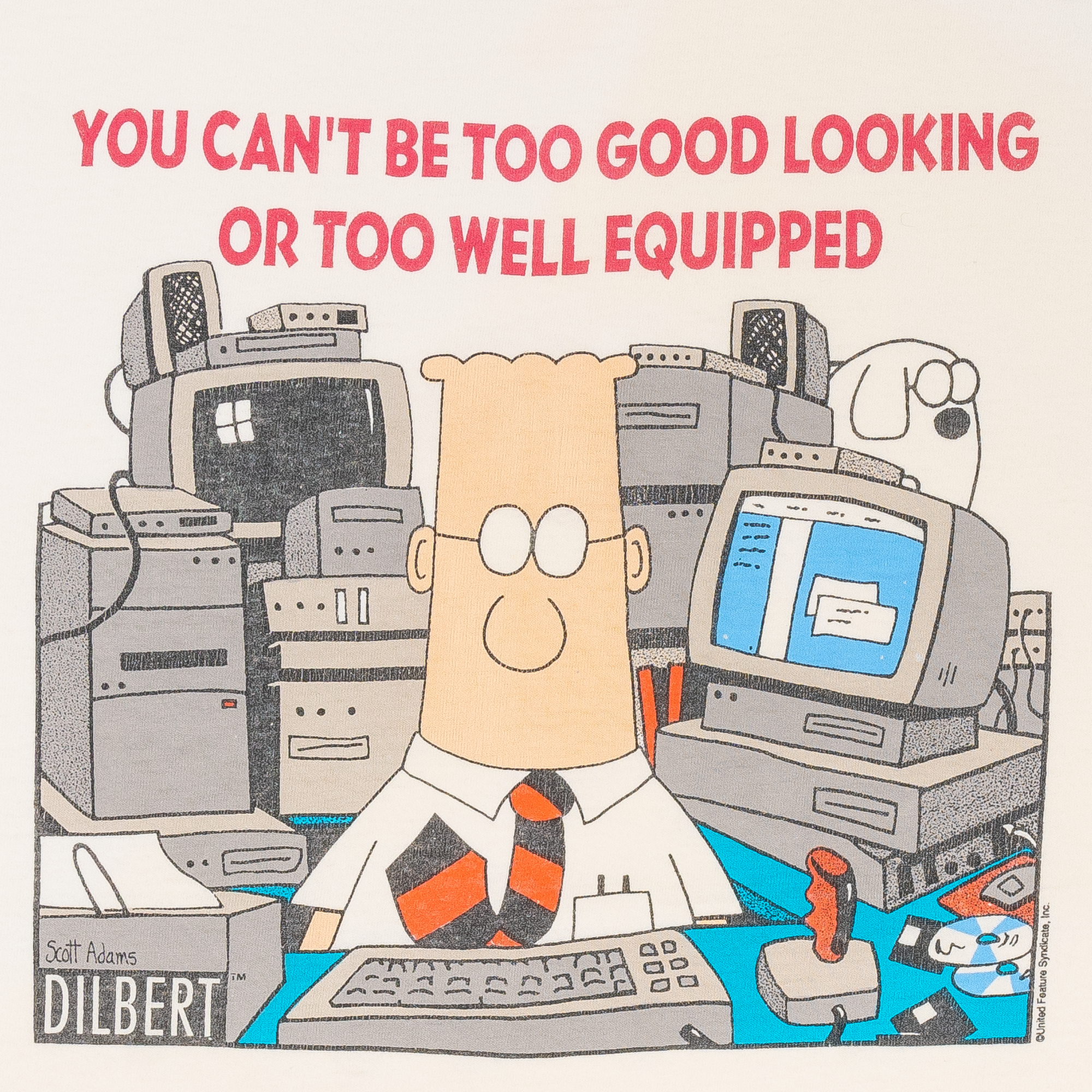 Dilbert By Scott Adams Office Quote Tee White-PLUS