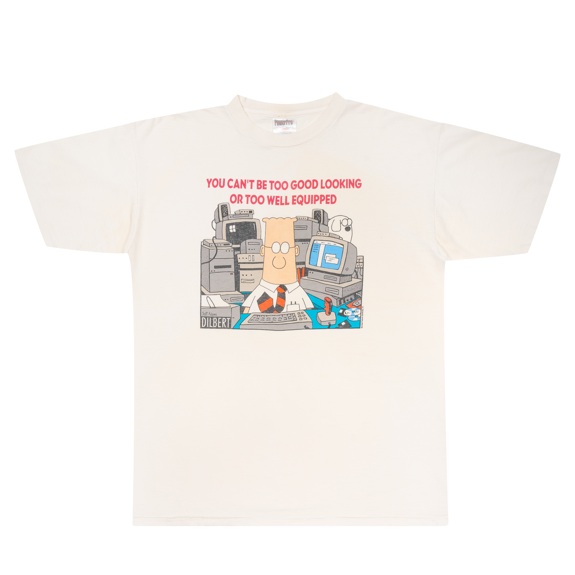 Dilbert By Scott Adams Office Quote Tee White-PLUS