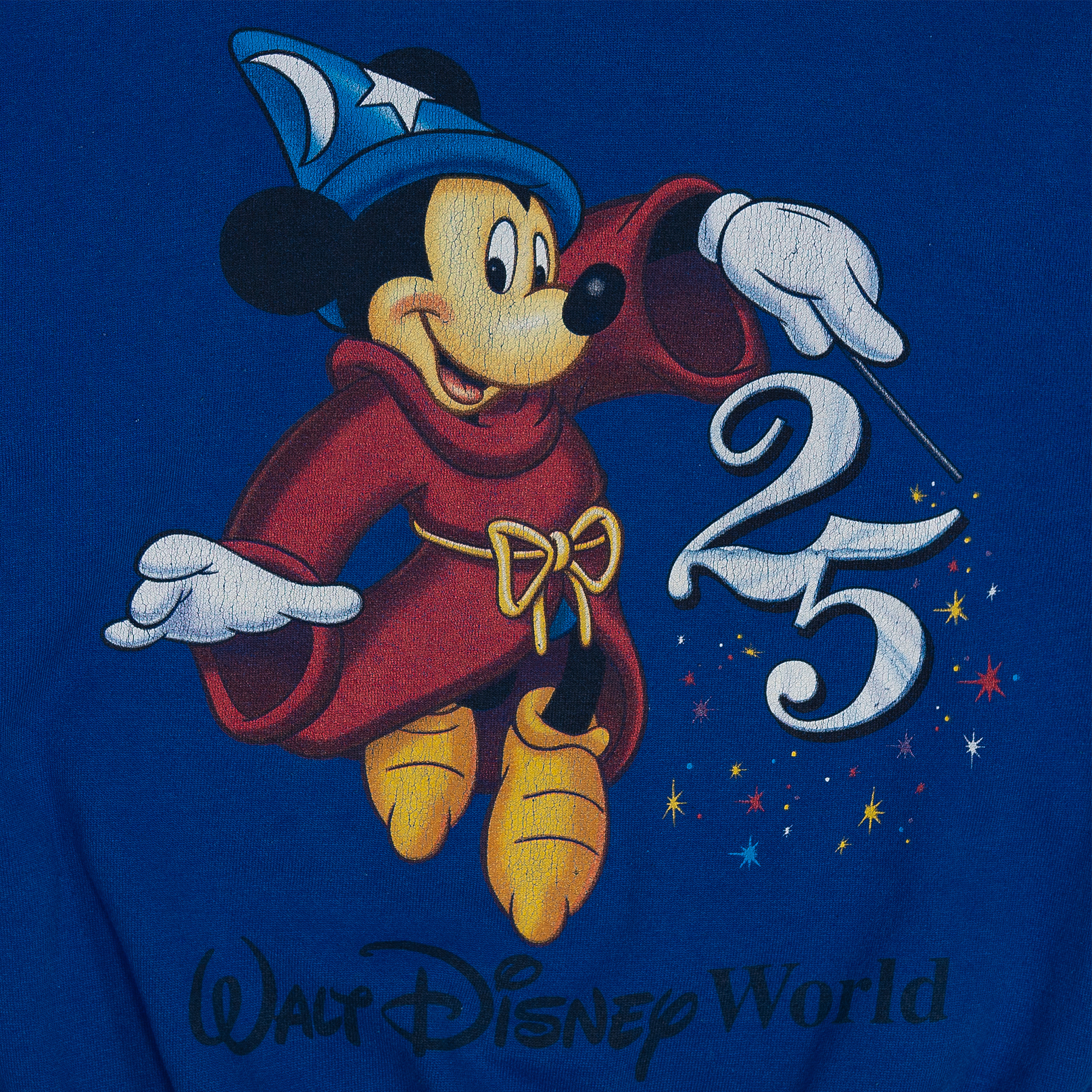 Sorcerer Mickey Mouse 25th Anniversary Disney Crewneck Blue-PLUS