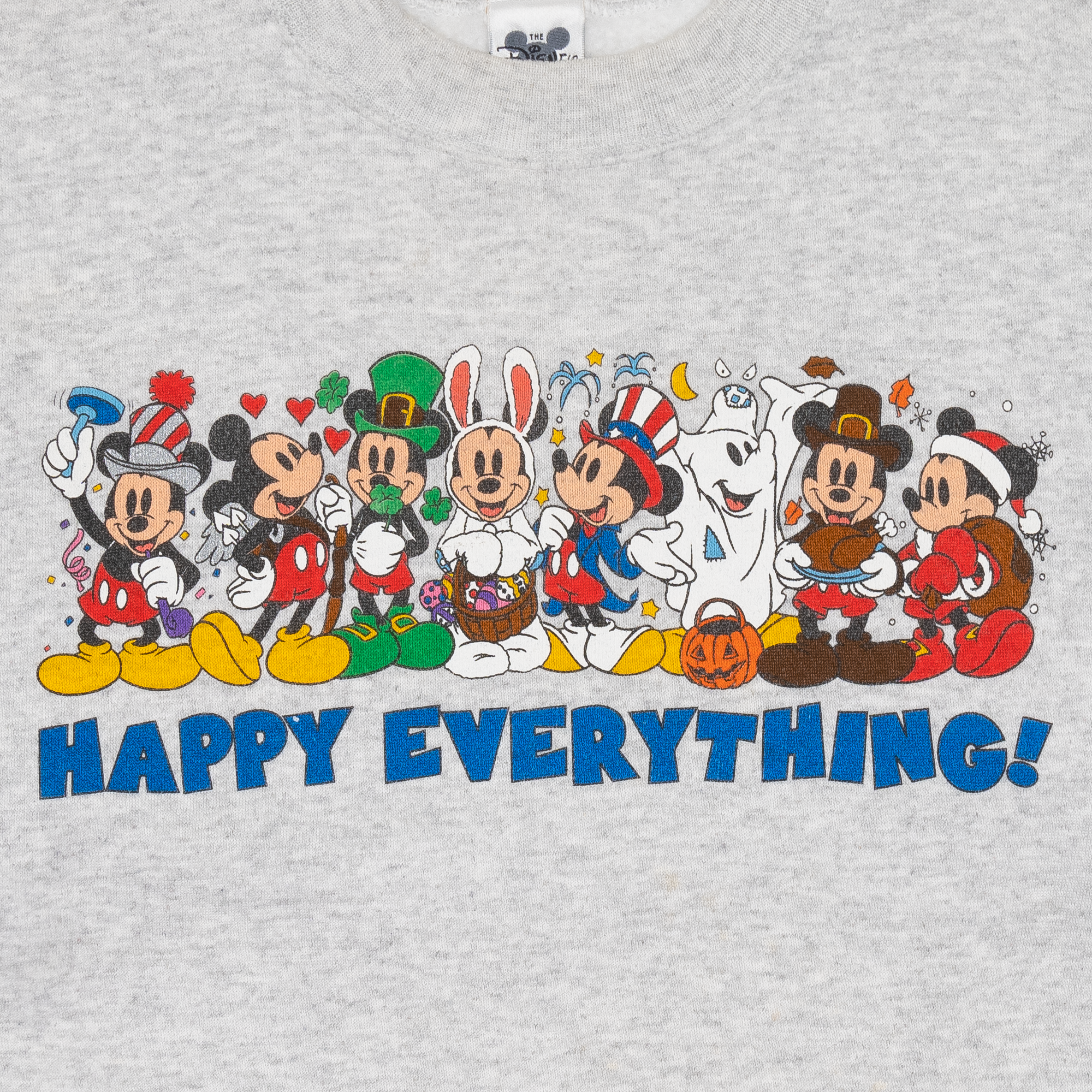 Happy Everything Disney Holiday Cropped Crewneck Grey-PLUS
