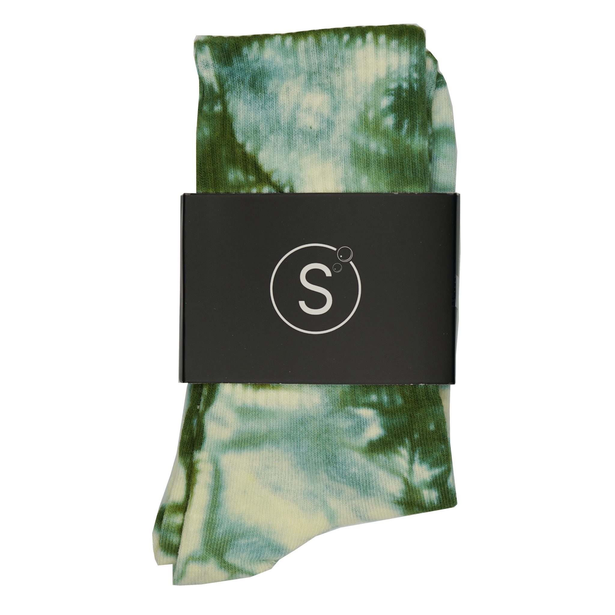Sole Tie Dye Crew Socks Dark Green-PLUS