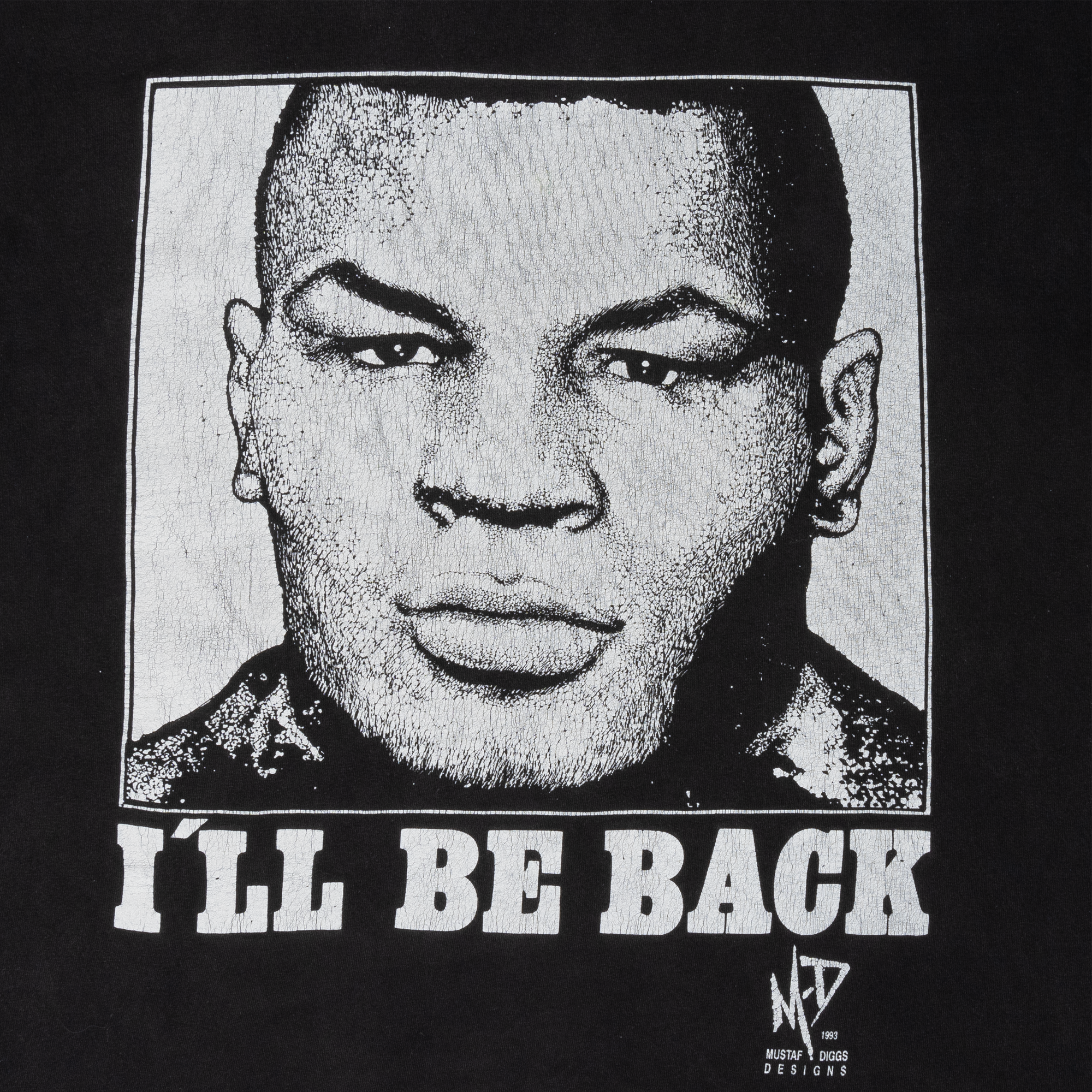 Free Mike Tyson "I'll Be Back" 1993 Tee Black-PLUS