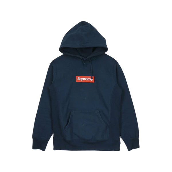 Supreme Box Logo Hooded Sweatshirt Navy (2016)-PLUS