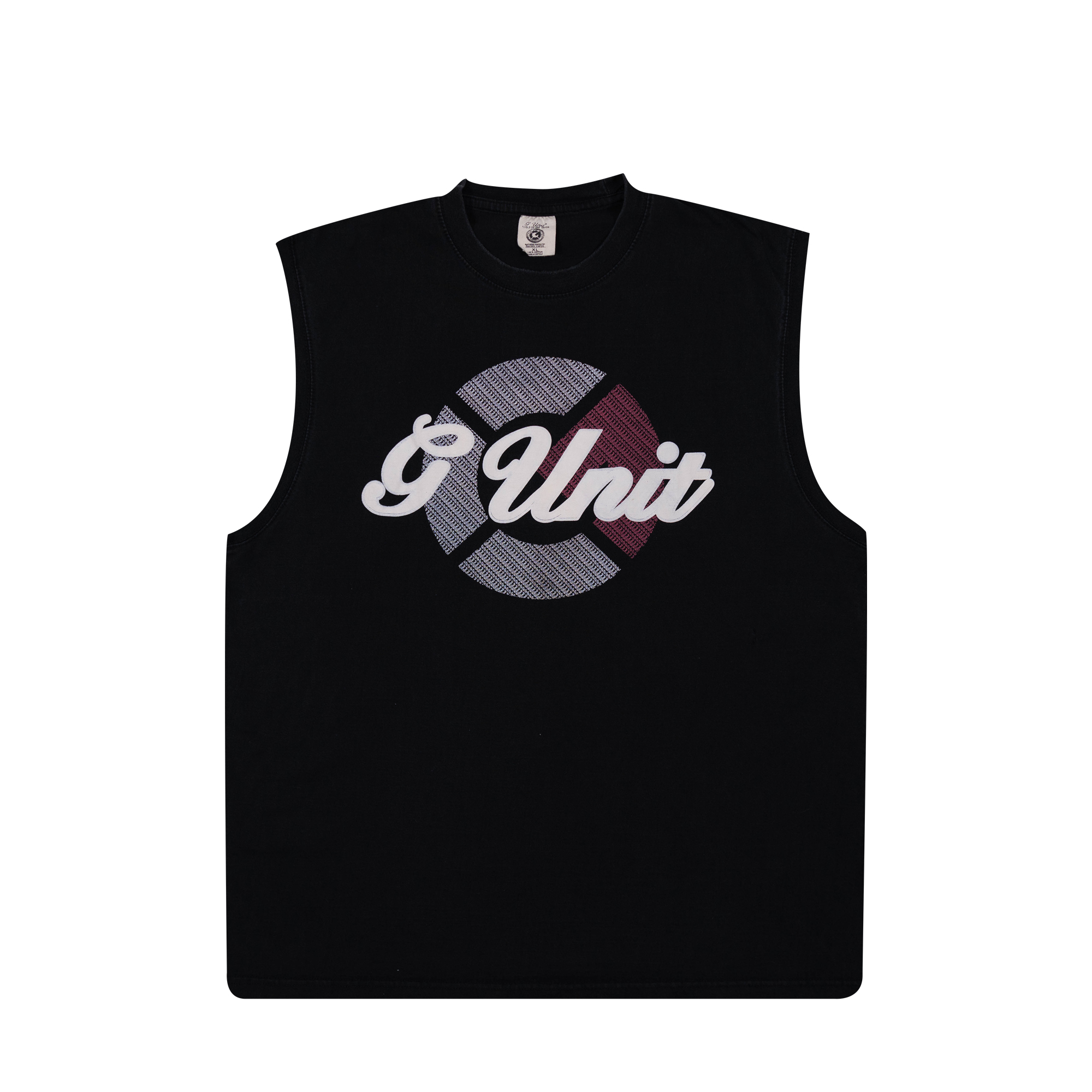 G Unit Middle Logo Spellout Tank Top Tee Black-PLUS