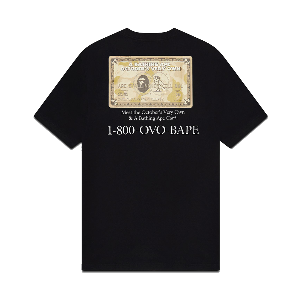 OVO x BAPE Gold Card T-shirt Black-PLUS