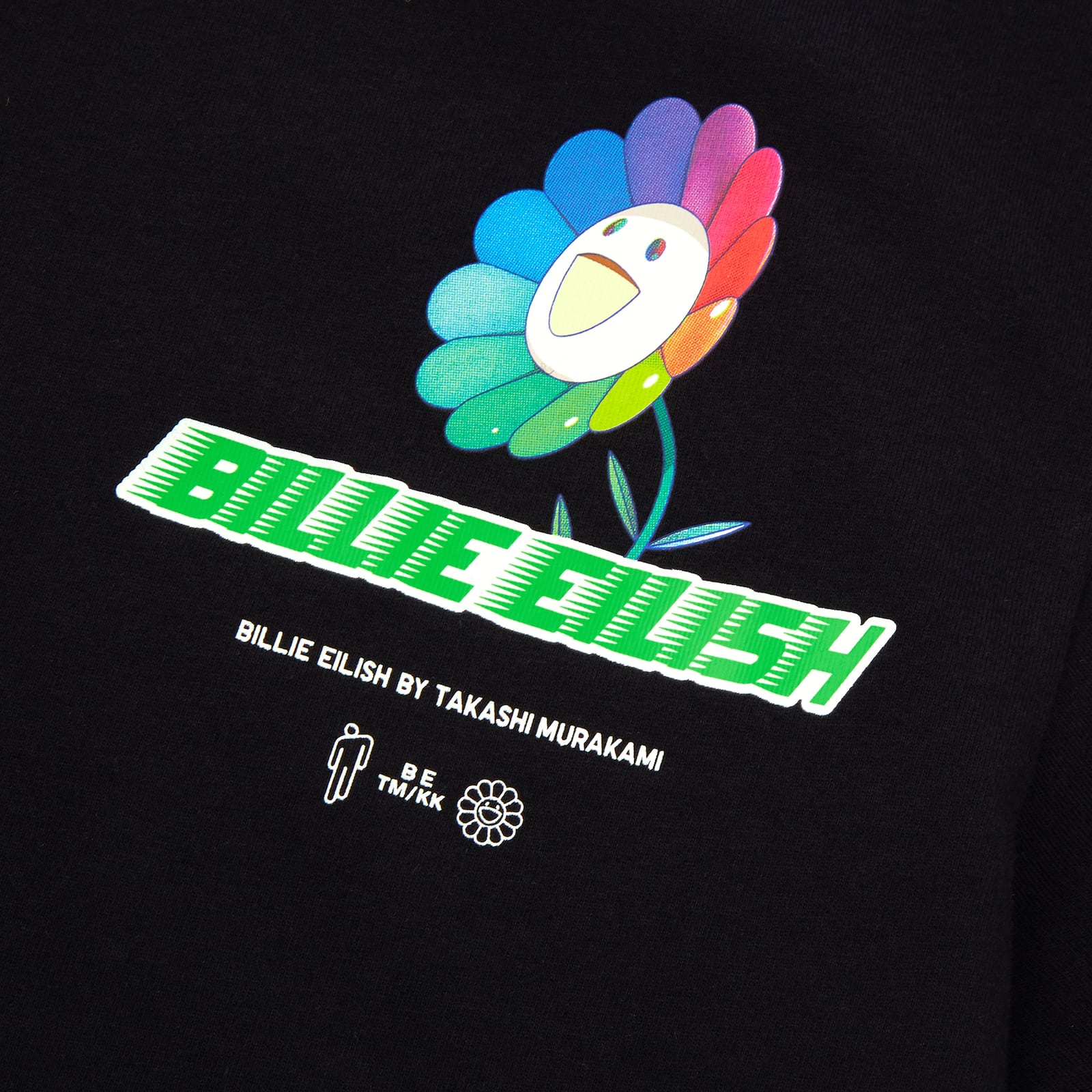 Takashi Murakami x BILLIE EILISH Flower Graphic Tee Black-PLUS