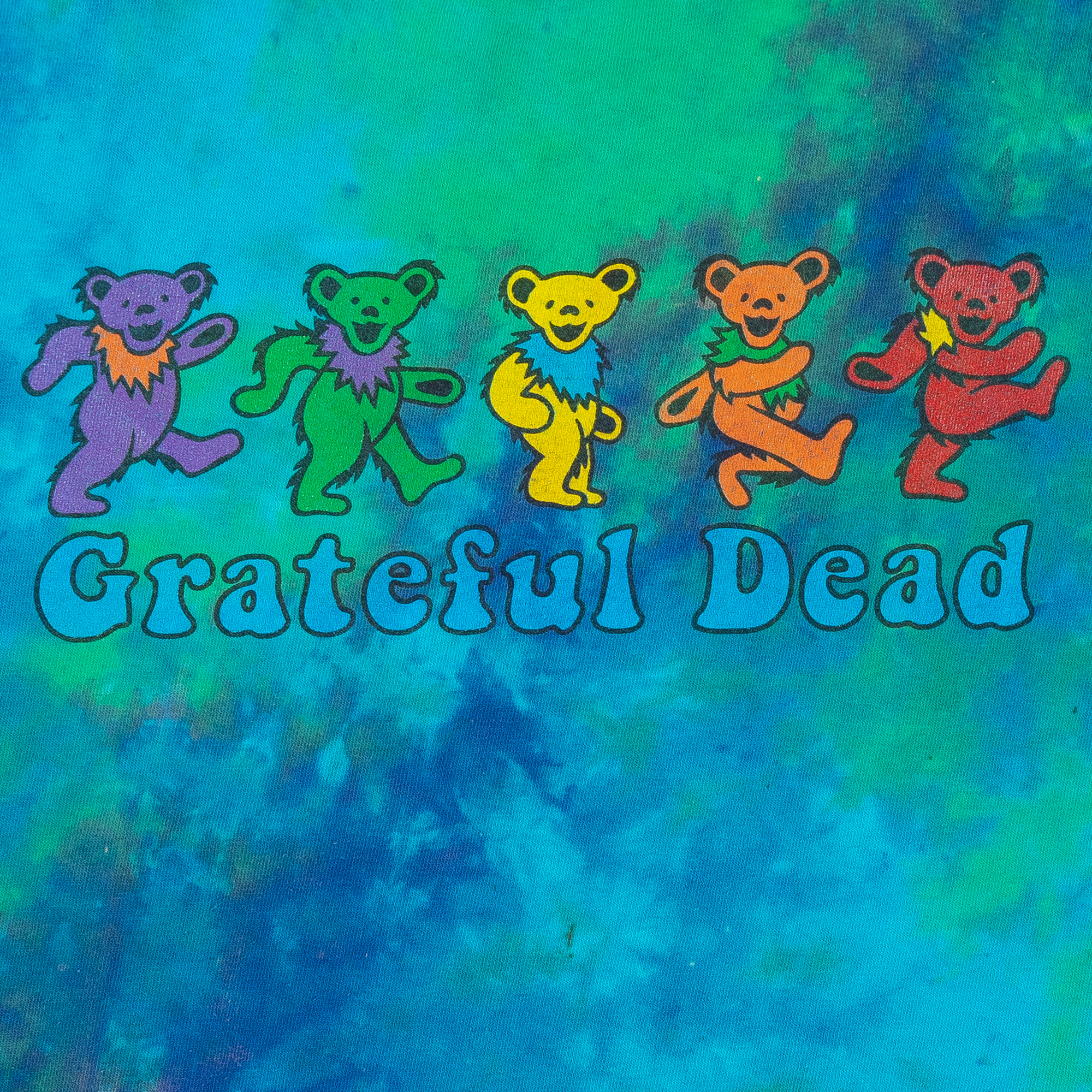 Grateful Dead Bears Retro Tie-Dyed Band Tee Blue-PLUS