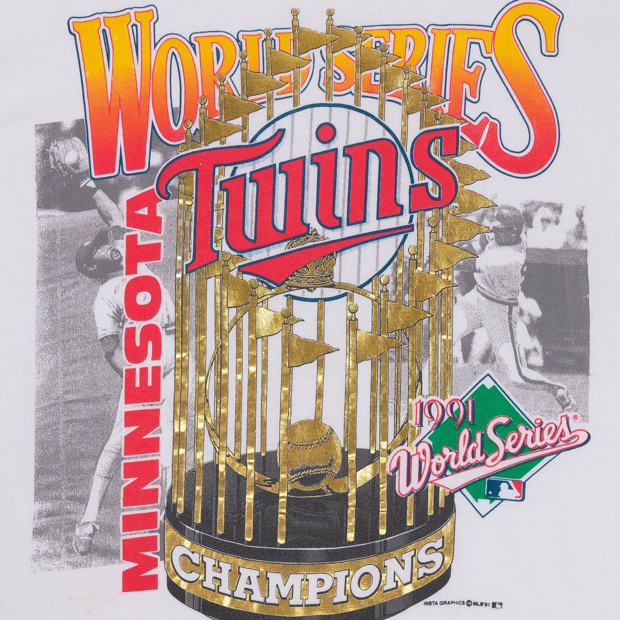 Minnesota Twins World Series Champs 1991 MLB Tee White-PLUS