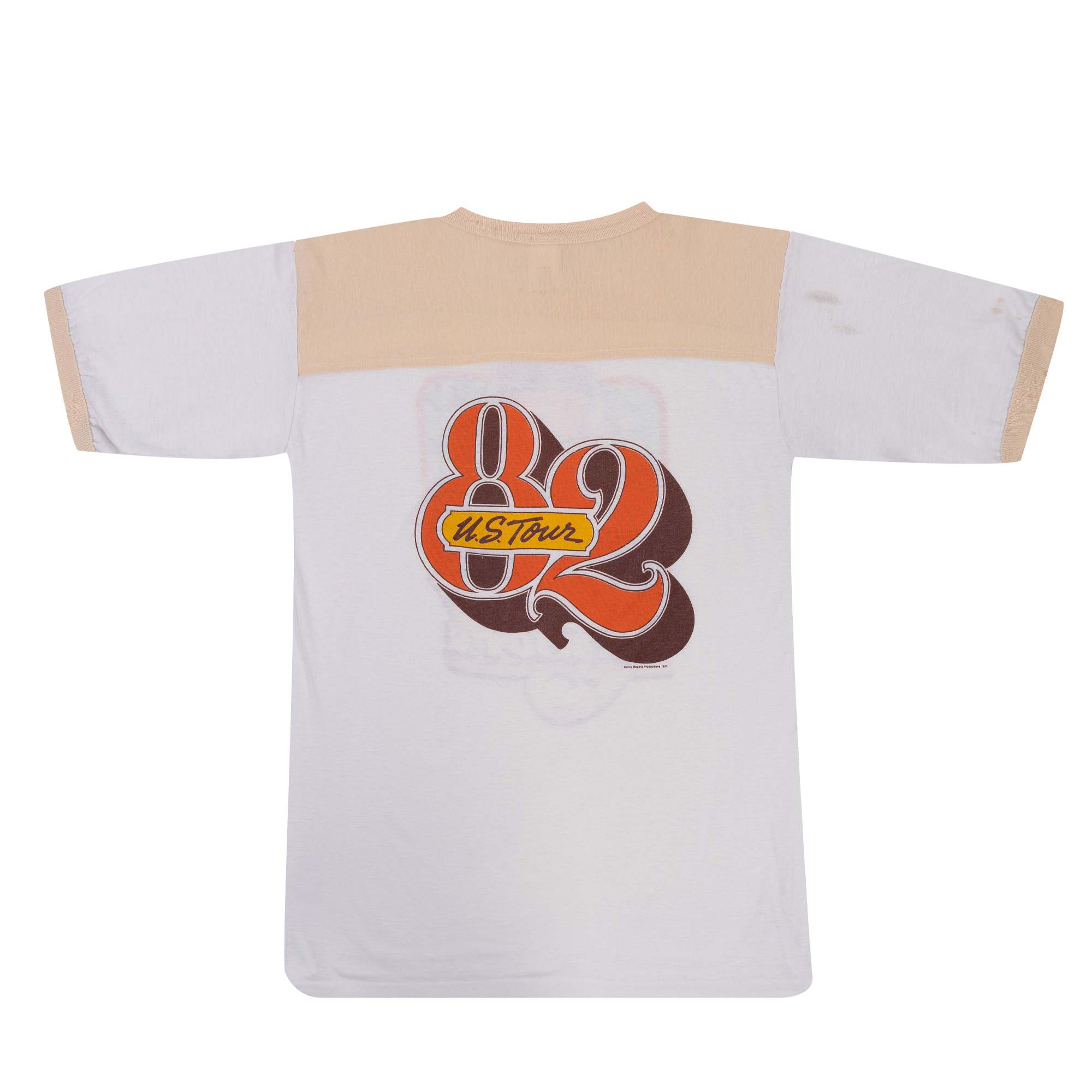 Kenny Rogers 1982 Panelled Ringer Tee White-PLUS