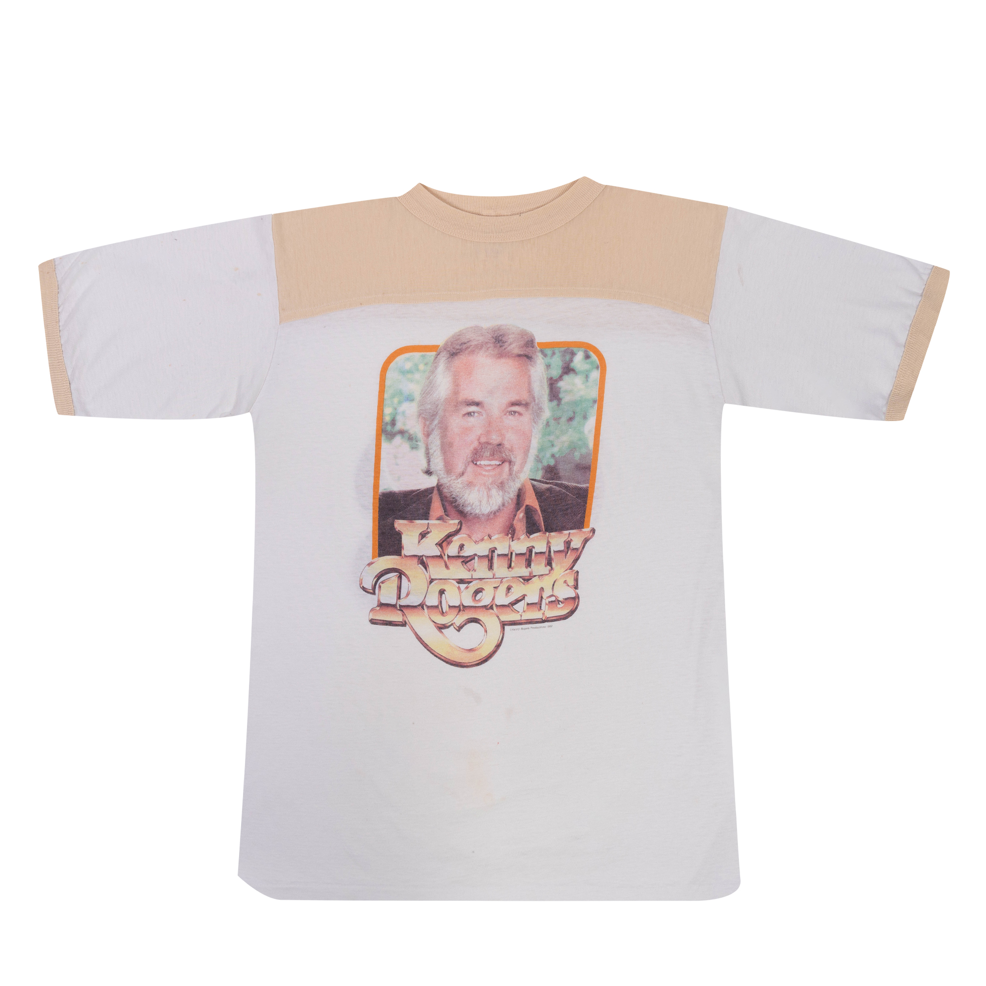 Kenny Rogers 1982 Panelled Ringer Tee White-PLUS