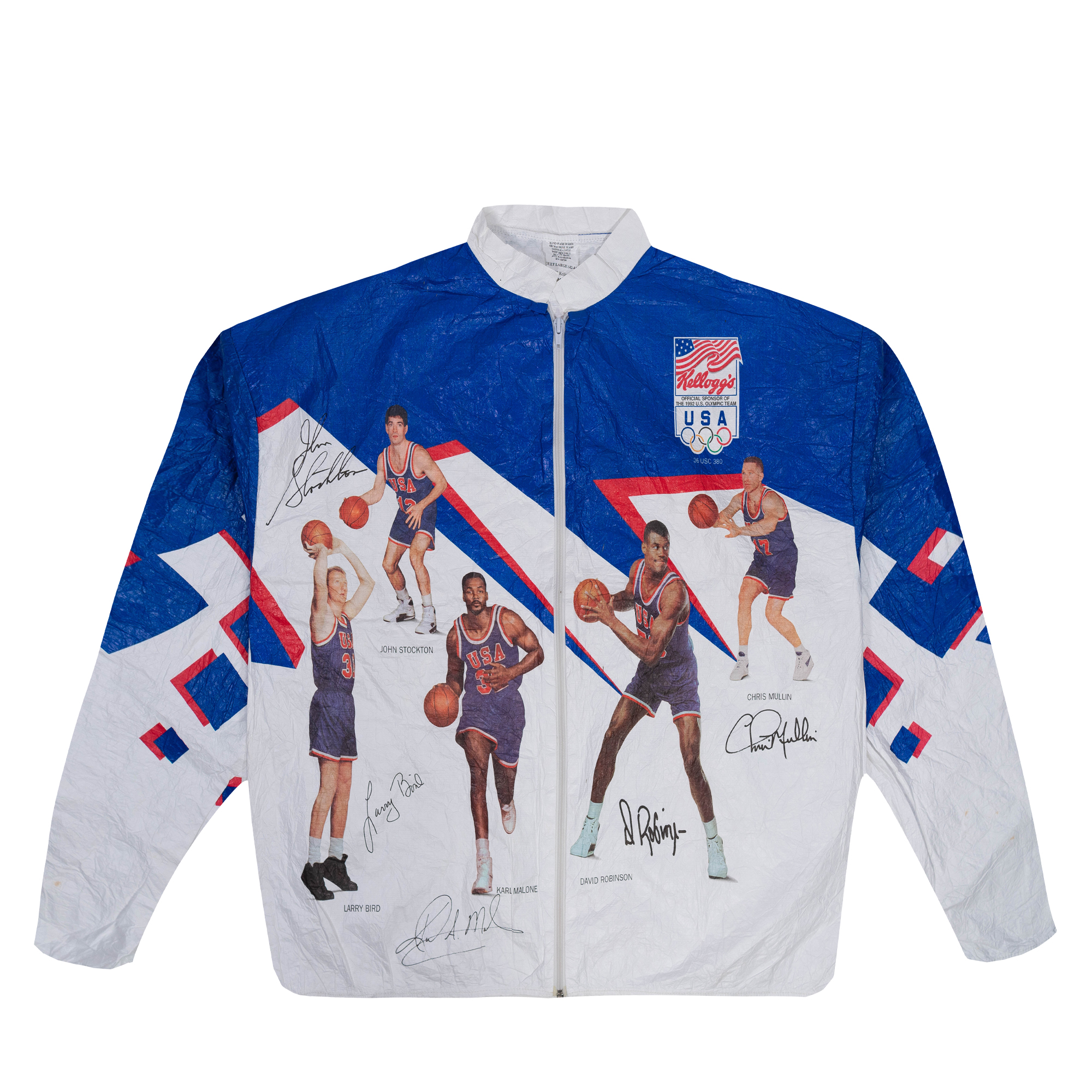 Team USA Olympic Basketball Team 1992 Kellogg's Souvenir Jacket White-PLUS