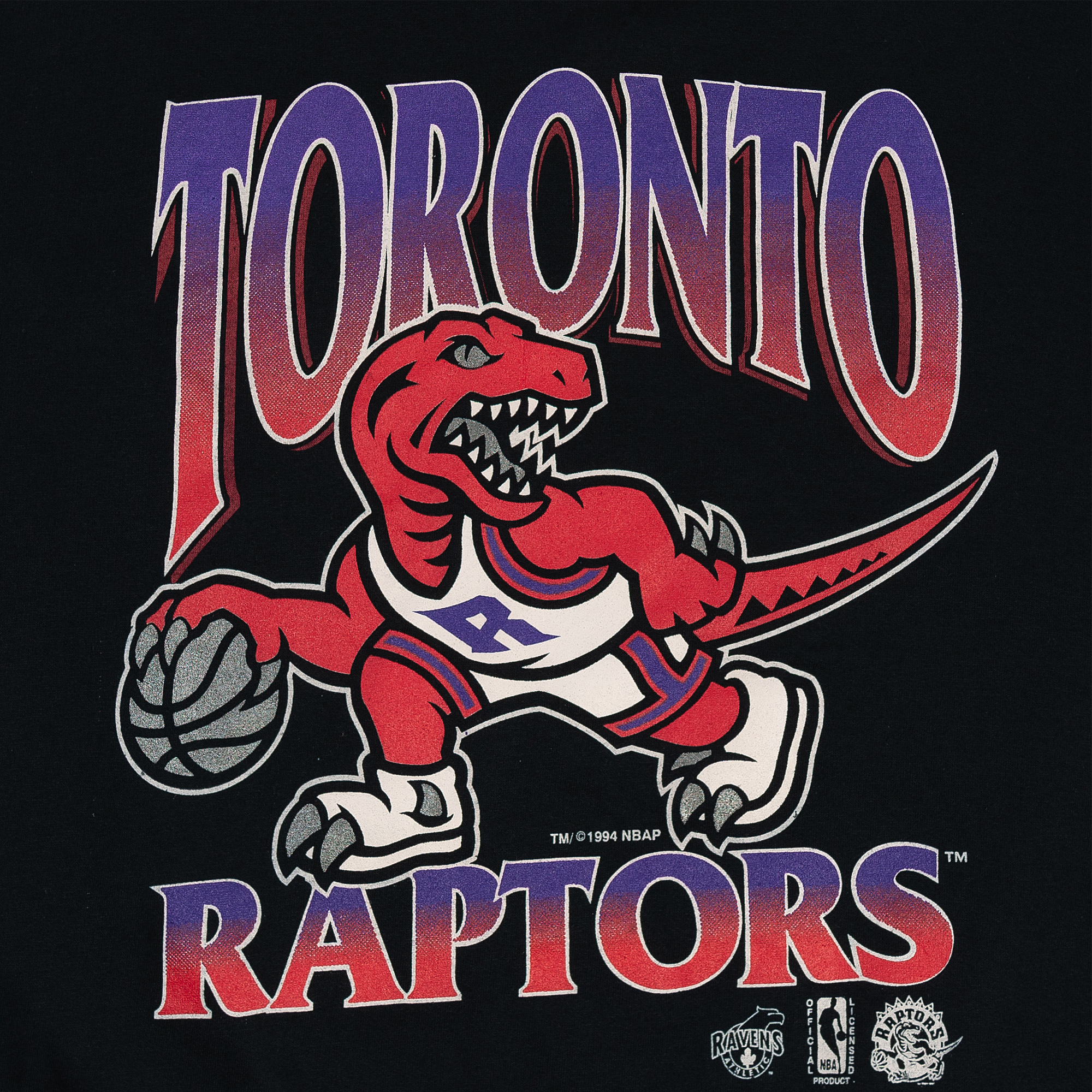 Toronto Raptors 1994 Ravens Athletic Crewneck Black-PLUS