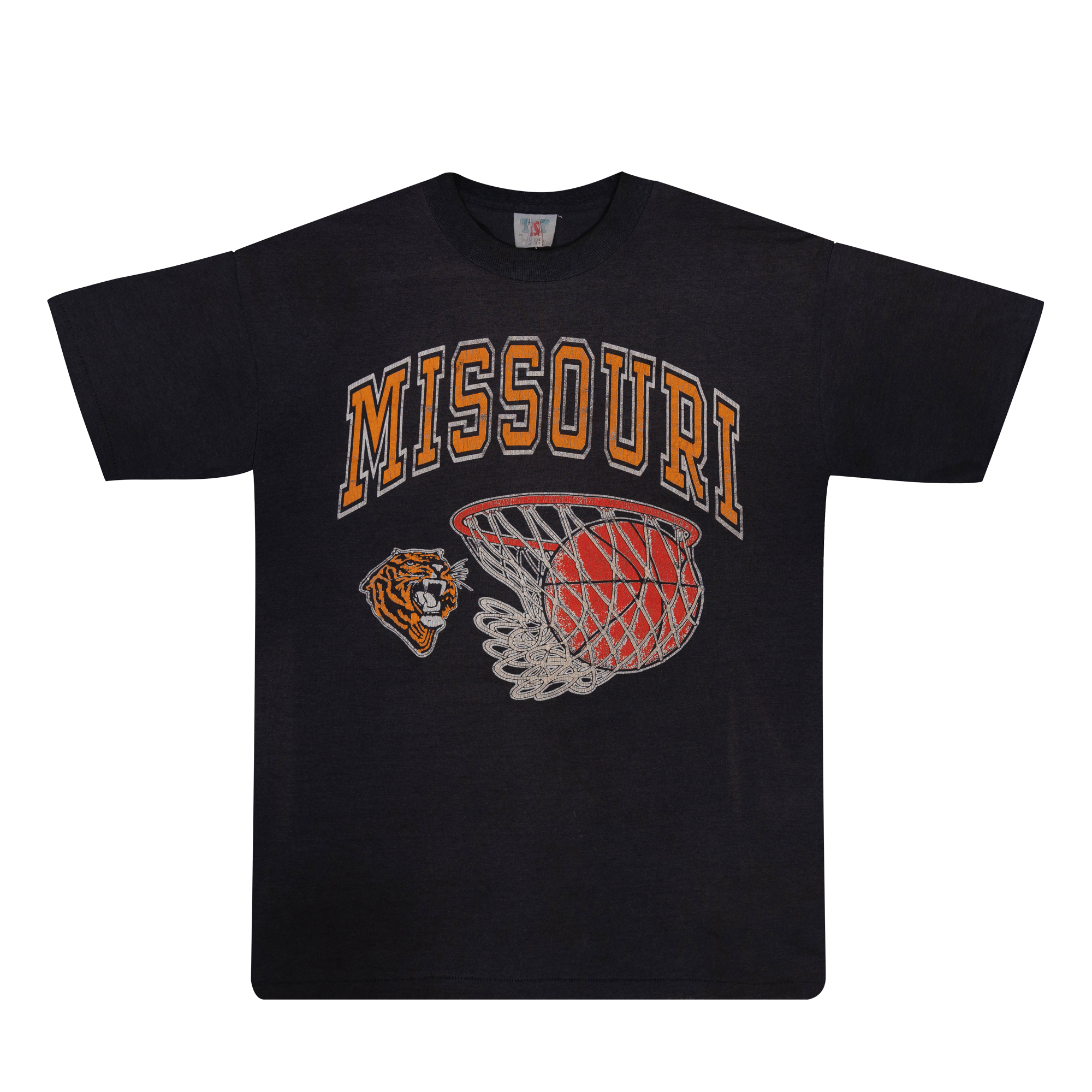 University of Missouri Basketball Faded Tee Black-PLUS