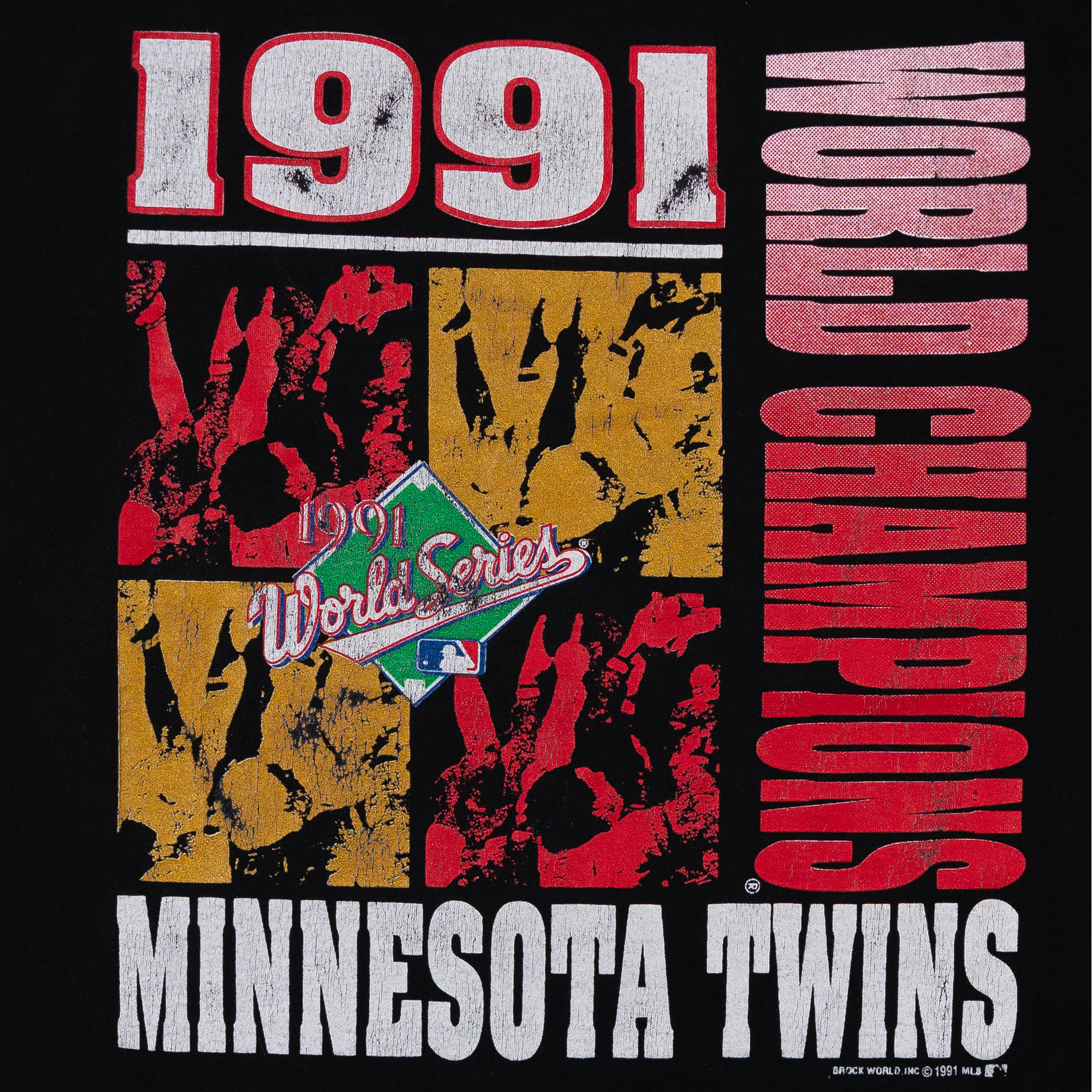 Minnesota Twins 1991 World Champions MLB Tee Black-PLUS