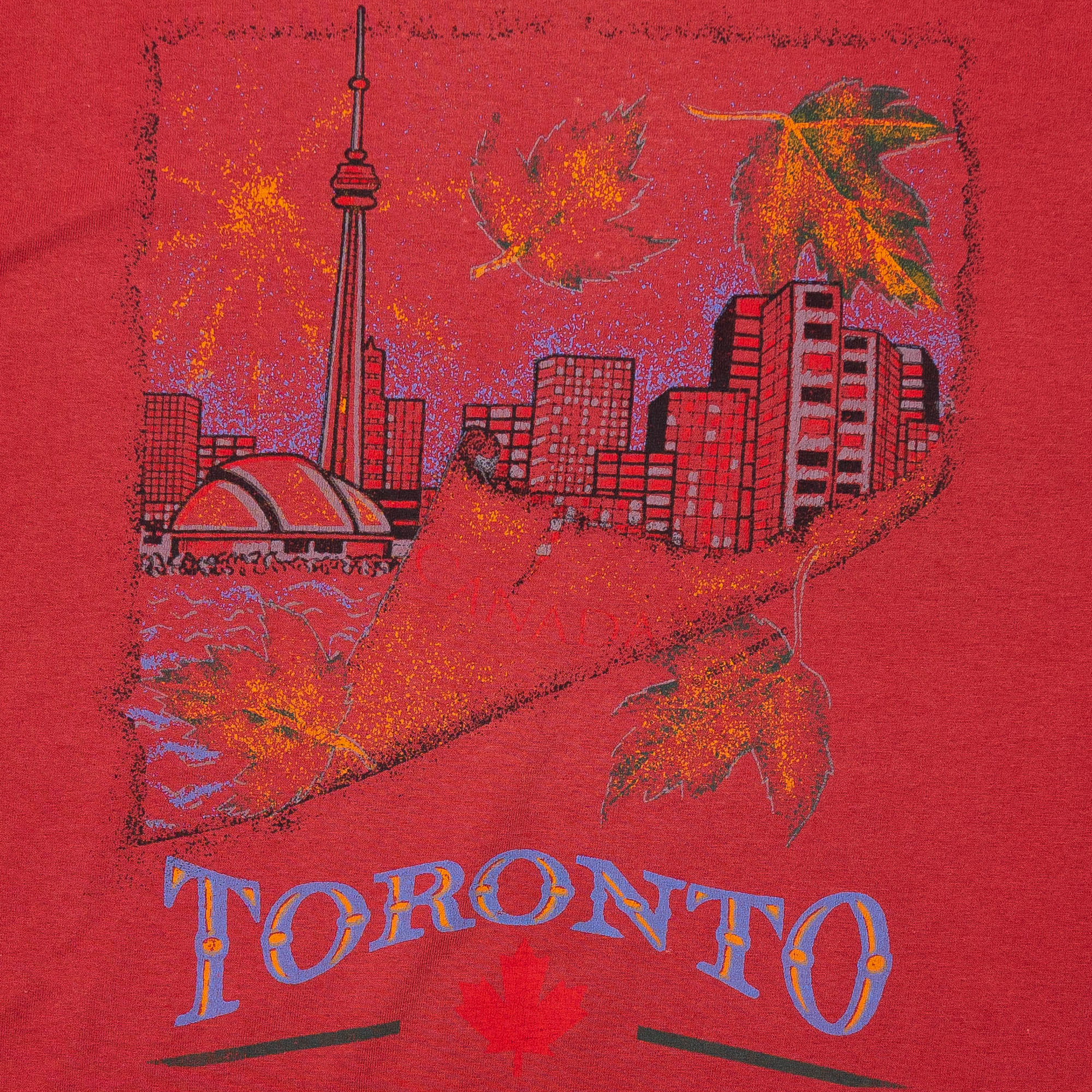 Toronto Fall Leaves 2000 Souvenir Tee Red-PLUS