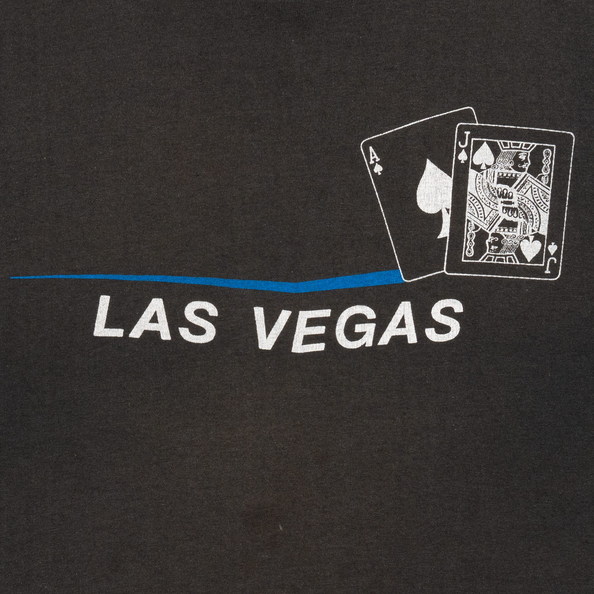Las Vegas Poker Cards Souvenir Faded Tee Black-PLUS