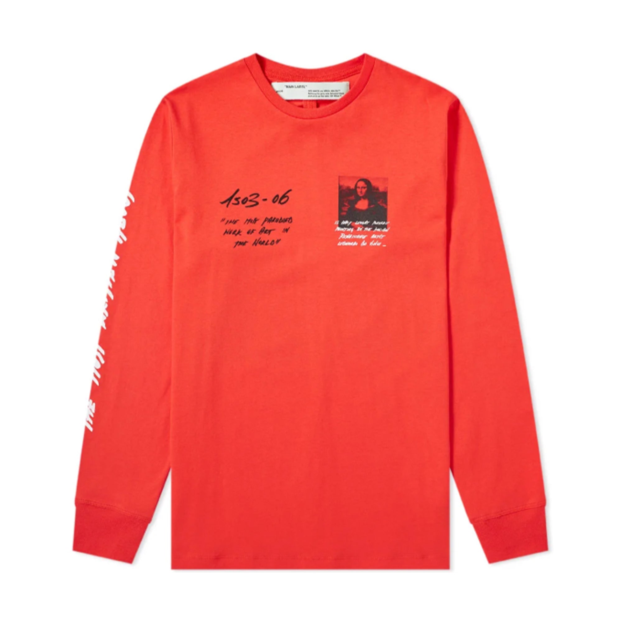 Off-White SS19 Mona Lisa Long-Sleeve Red-PLUS
