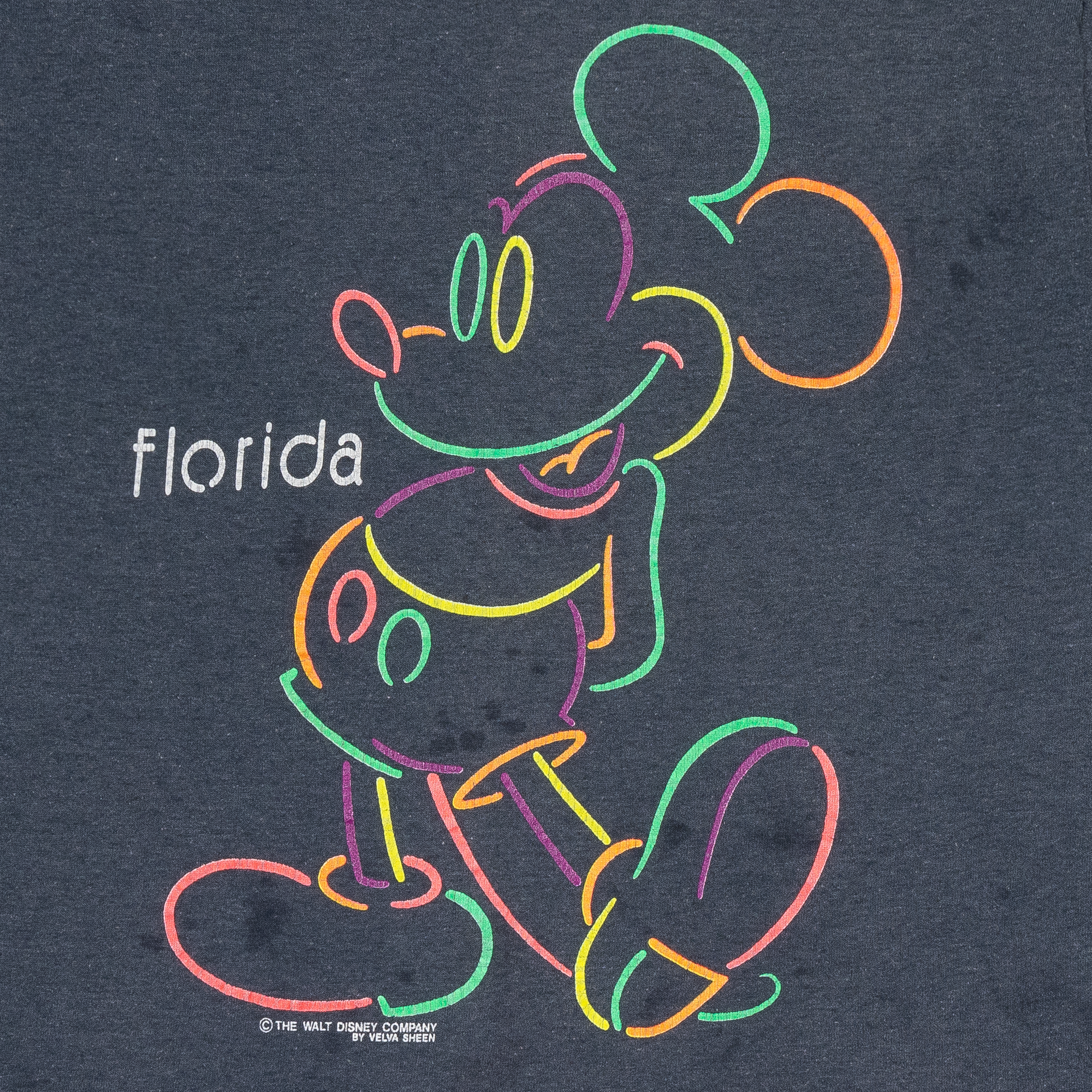 Mickey Mouse Neon Florida Outline Silhouette Tee-PLUS