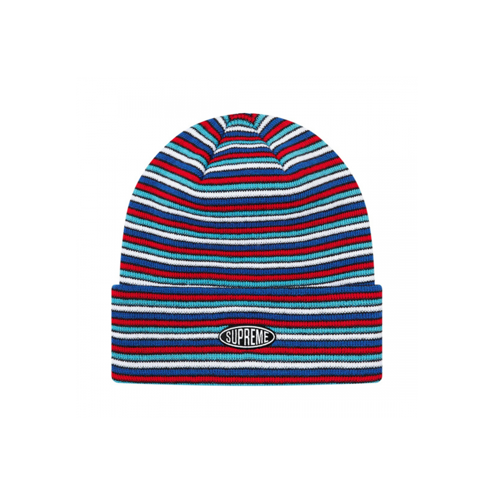 Supreme Multi Stripe Beanie (FW20) White-PLUS