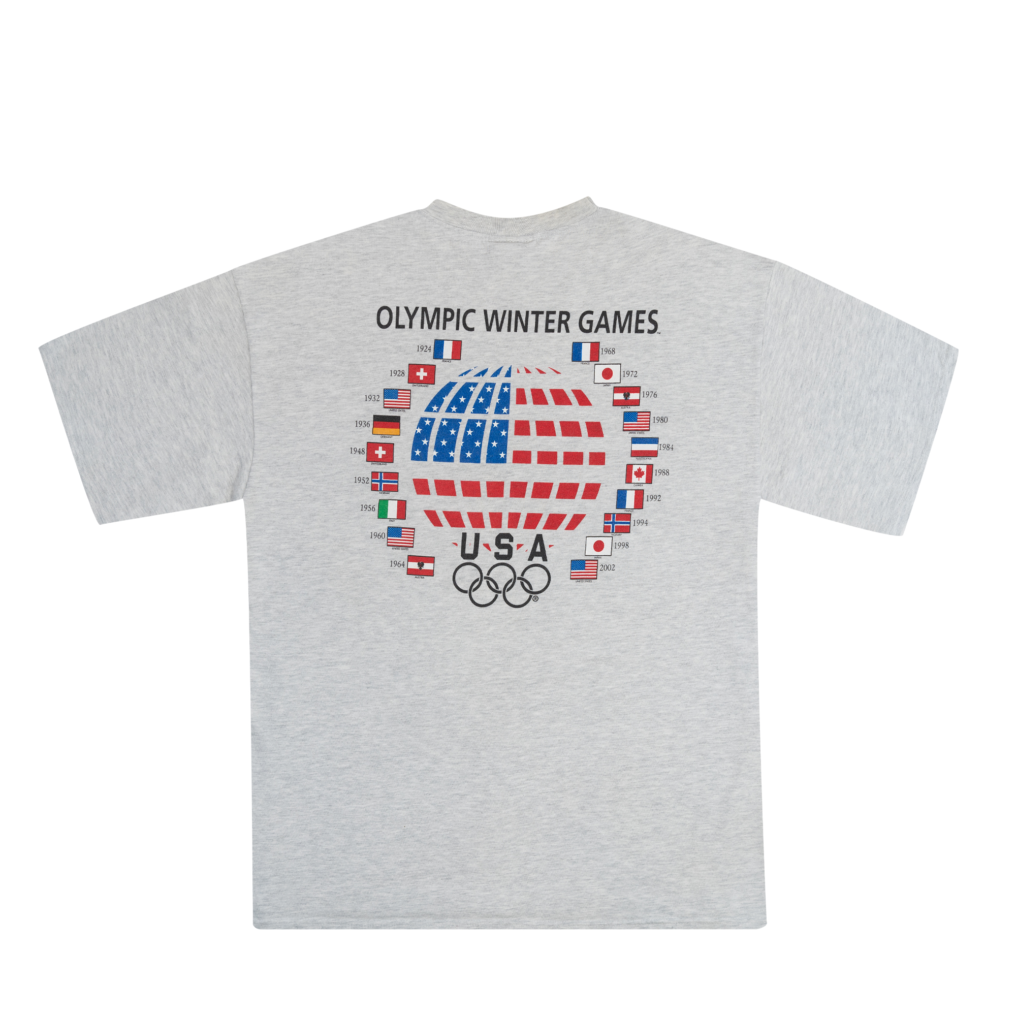 USA Olympic Winter Games 1924 - 2002 Tee Grey-PLUS