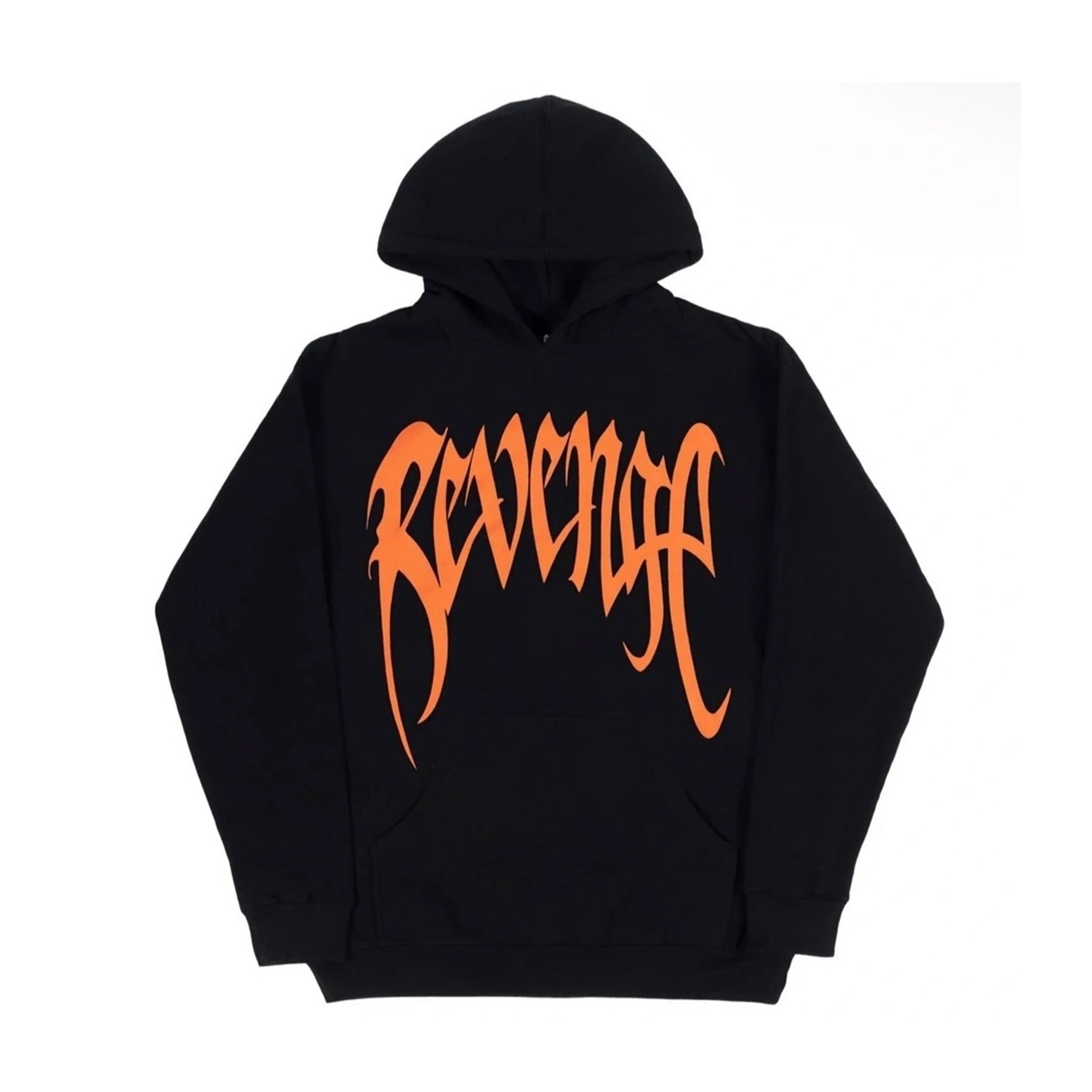 Revenge Orange Arch Logo Hoodie Black-PLUS