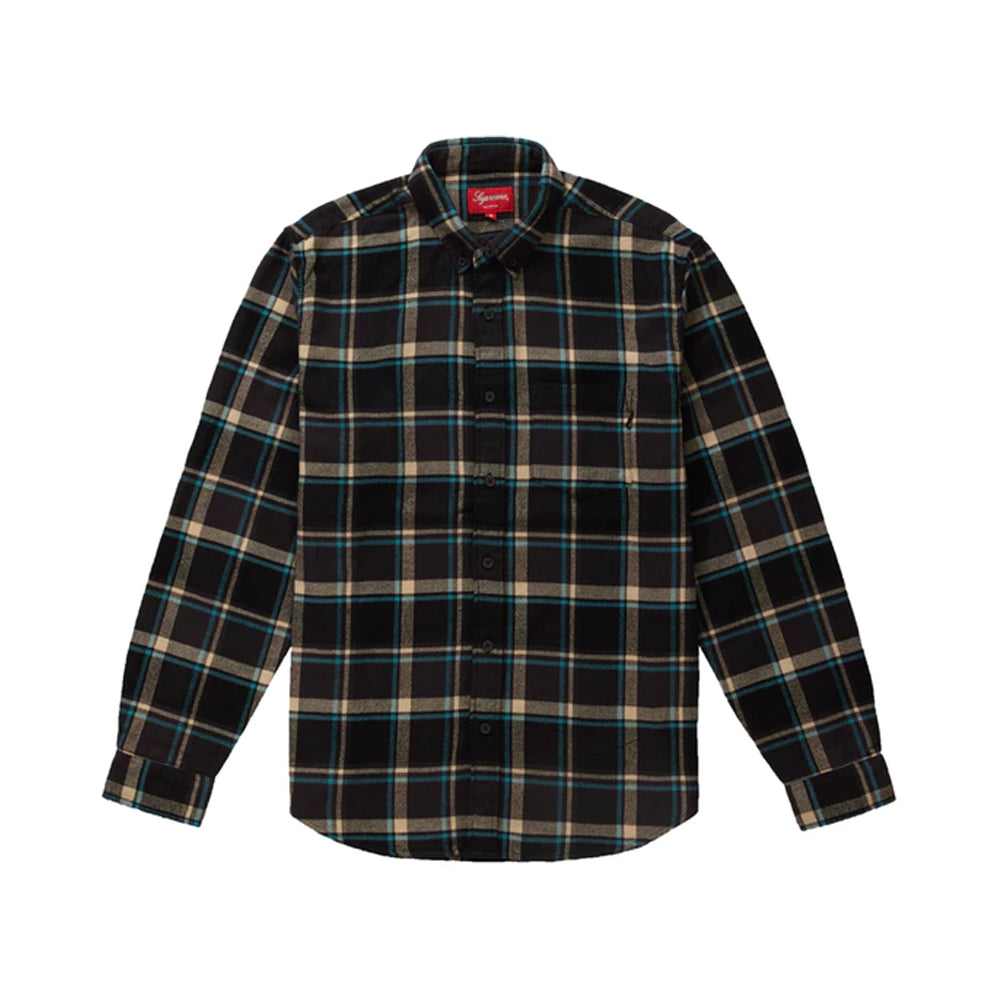 Supreme Plaid Flannel Shirt Black-PLUS