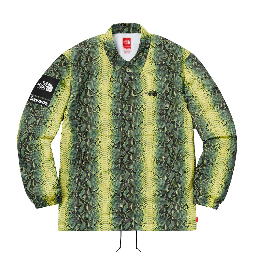 Supreme The North Face Snakeskin Taped Seam Coaches Jacket Green-PLUS