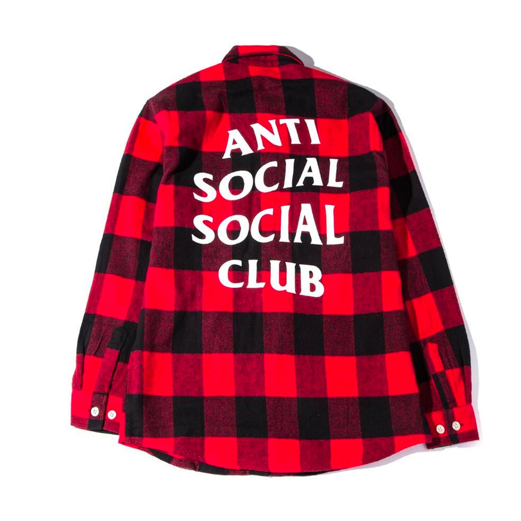 Anti Social Social Club Park Flannel Red-PLUS