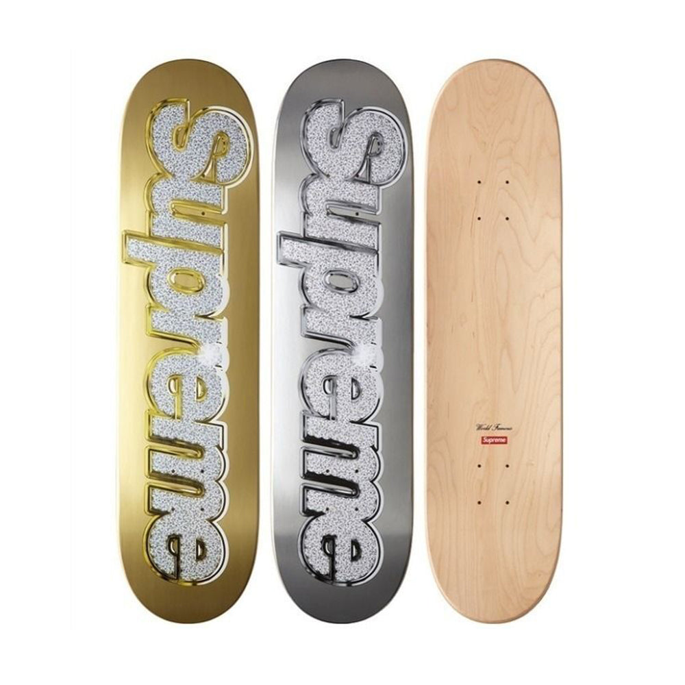 Supreme Bling Skateboard Gold/Silver Deck Set-PLUS