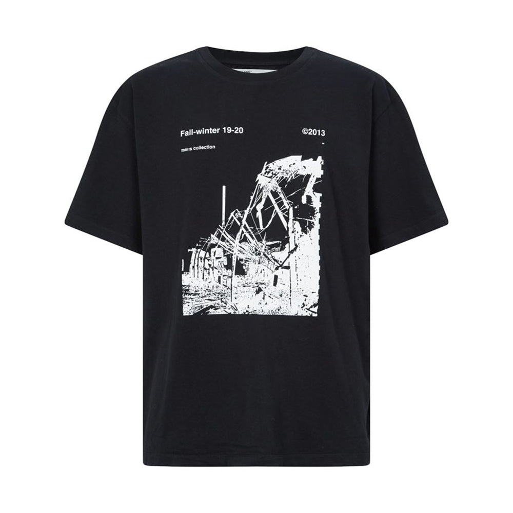 OFF-WHITE Oversized Ruined Factory Tee Black/White-PLUS
