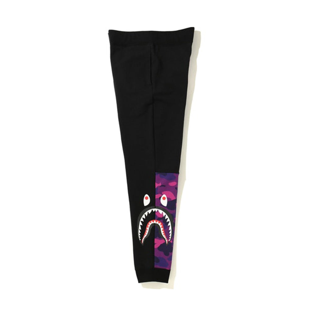 BAPE Camo Side Shark Sweatpants Black/Purple-PLUS